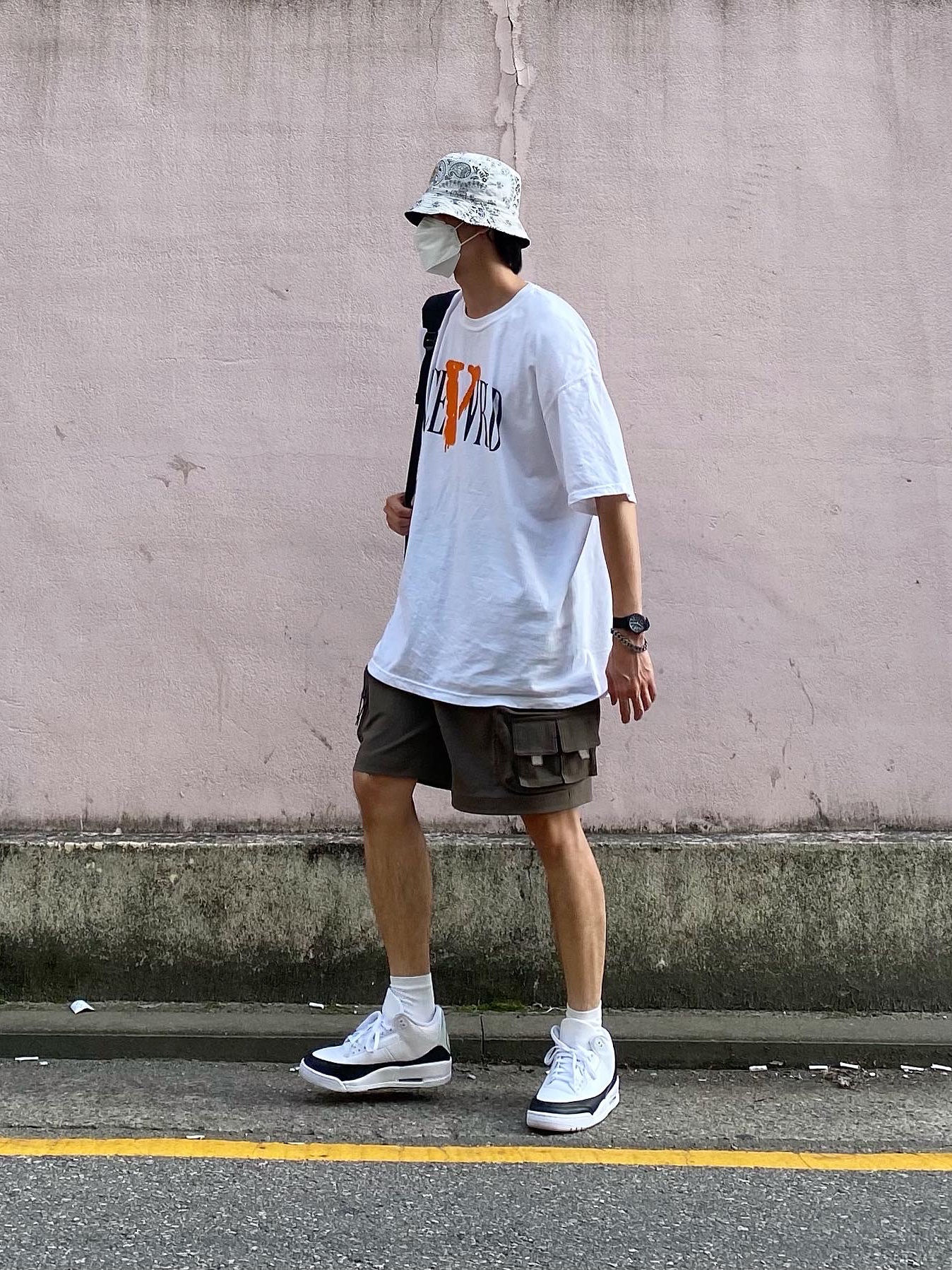 Jordan 3 x Fragment Retro SP White Black 착용 스타일 - 1