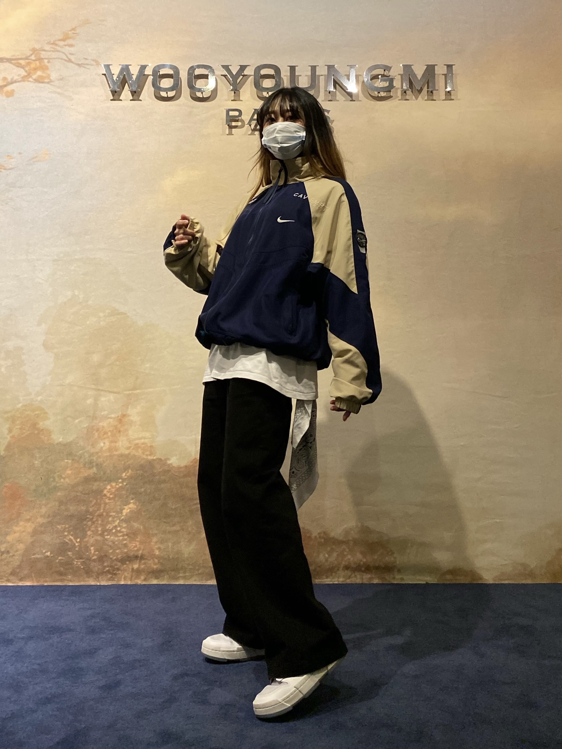 Nike x Cav Empt Track Jacket Navy, (W) Nike Dunk Low Disrupt Gym Red 착용 스타일 - 1