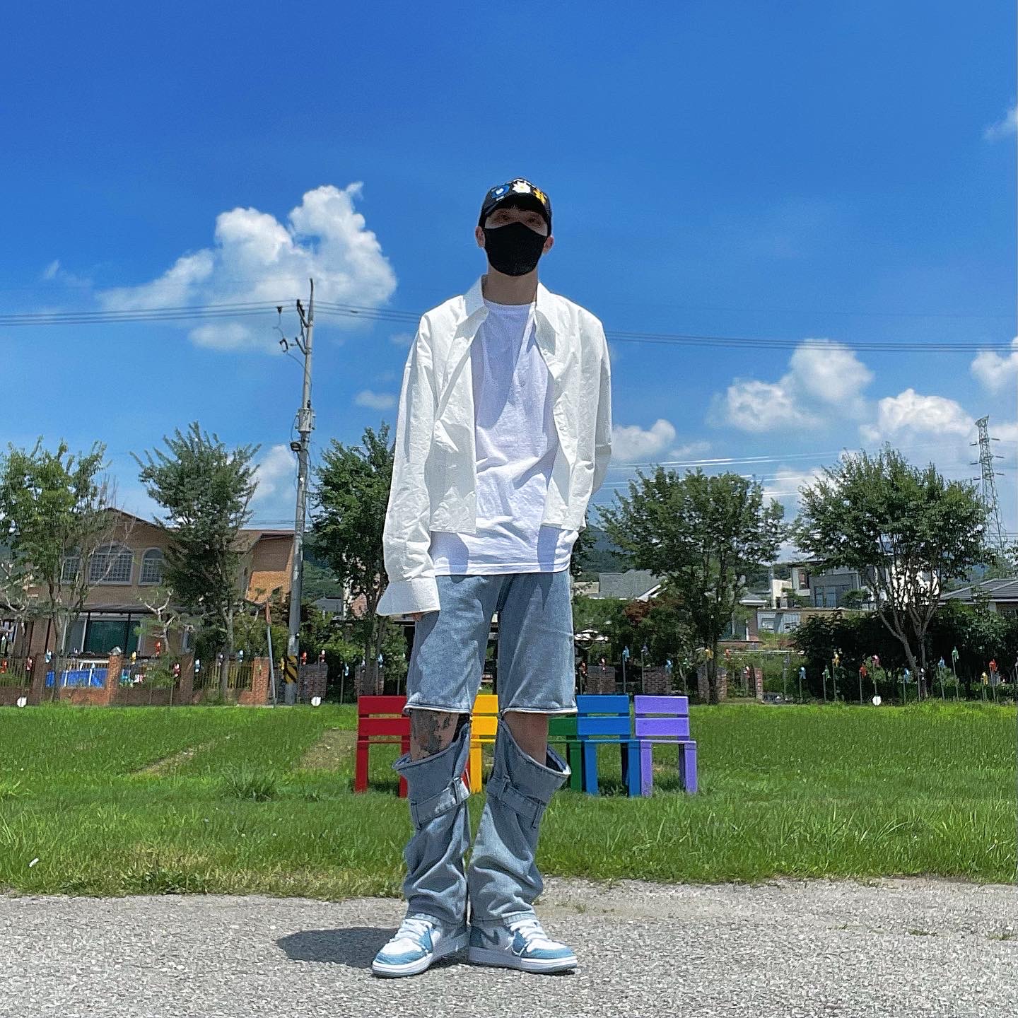(W) Jordan 1 Retro High OG Denim 착용 스타일 - 1