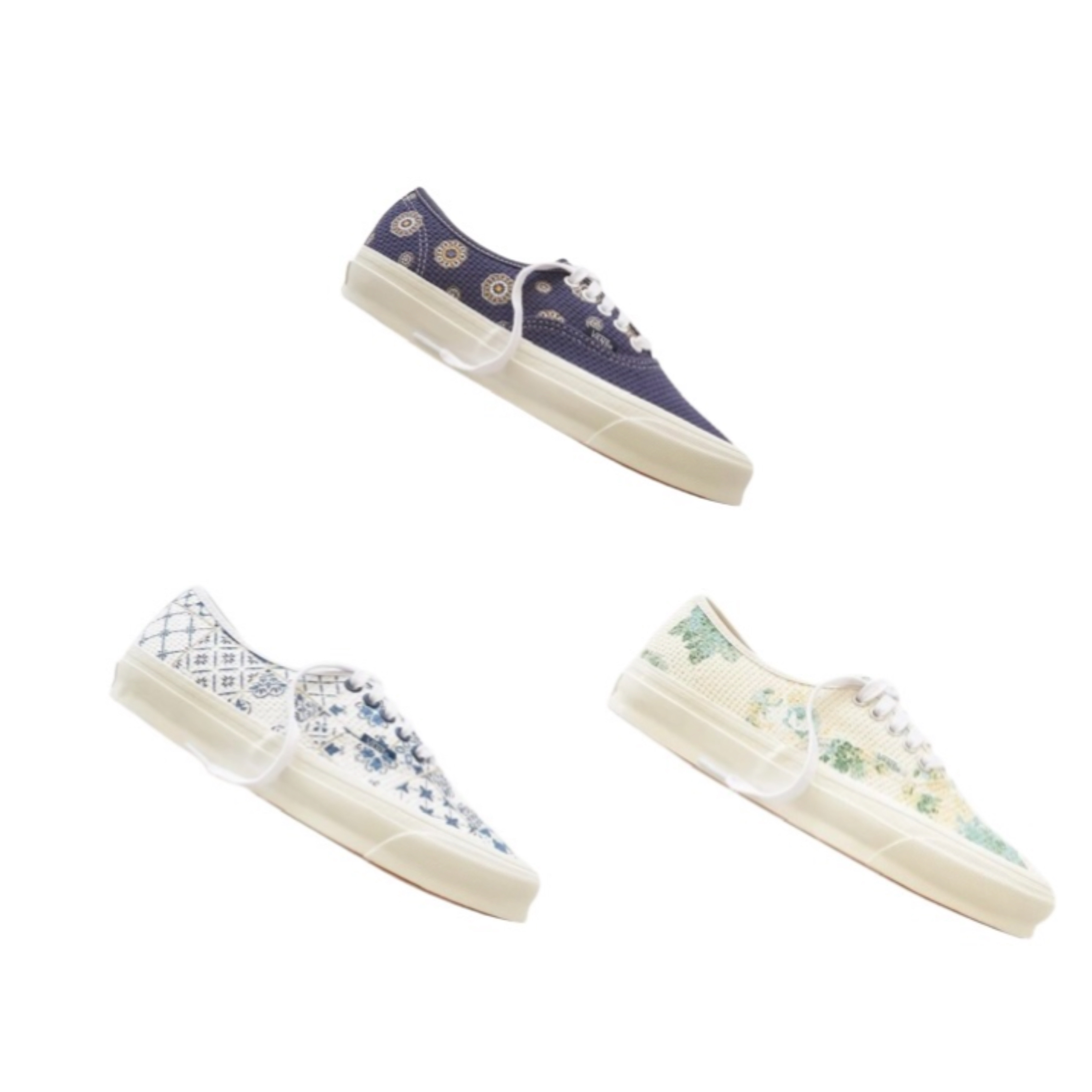 Vans Vault x Kith 10th Anniversary OG Classic Slip-On LX Paisley Gibraltar Sea, Vans Vault x Kith 10th Anniversary OG Classic Slip-On LX Gray Tile 착용 스타일 - 3