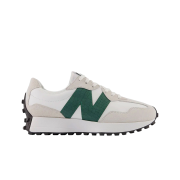 (W) New Balance 327 White Olive Green