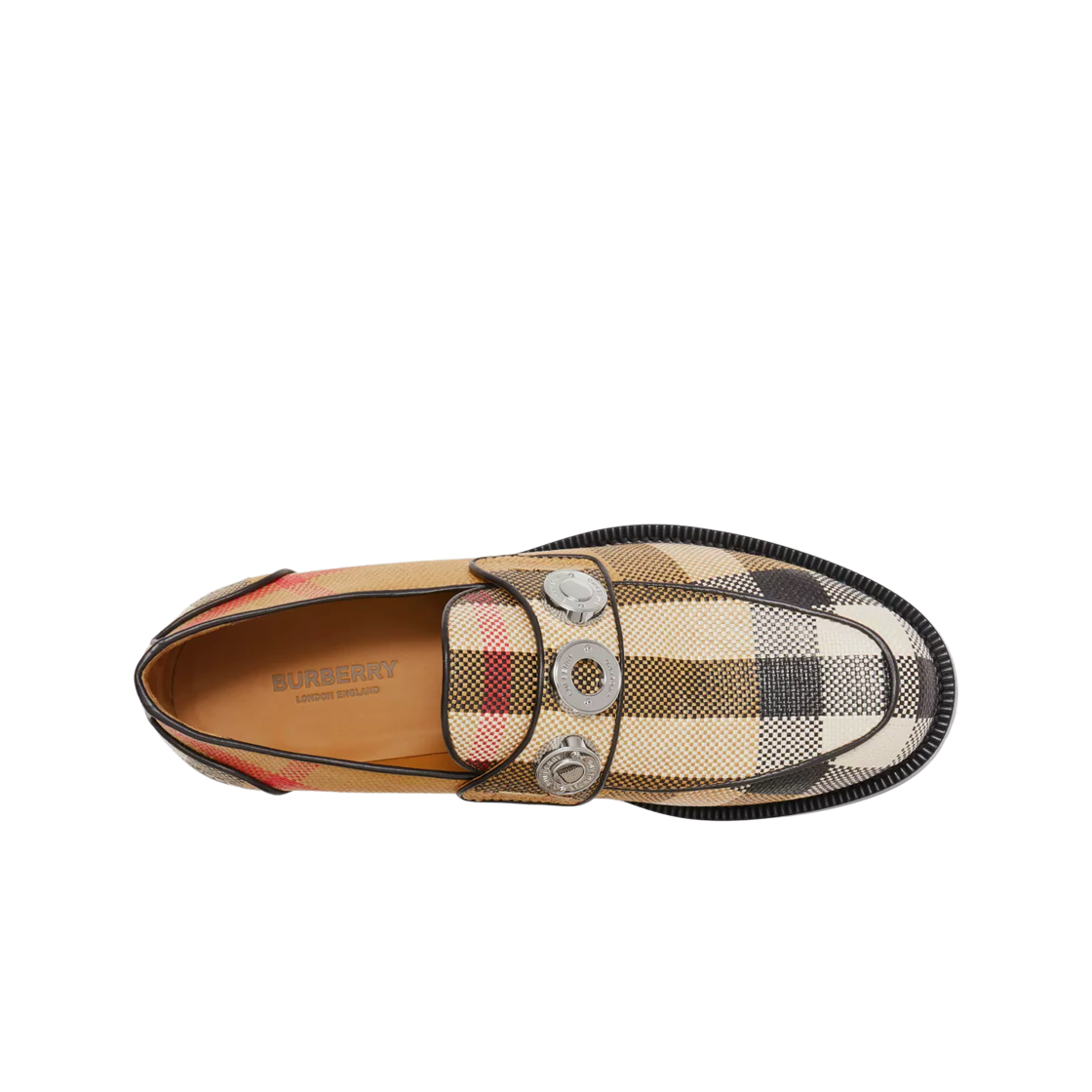 (W) 버버리 로고 디테일 체크 나일론 로퍼 아카이브 베이지((W) Burberry Logo Detail Check Nylon Loafers Archive Beige) - 2