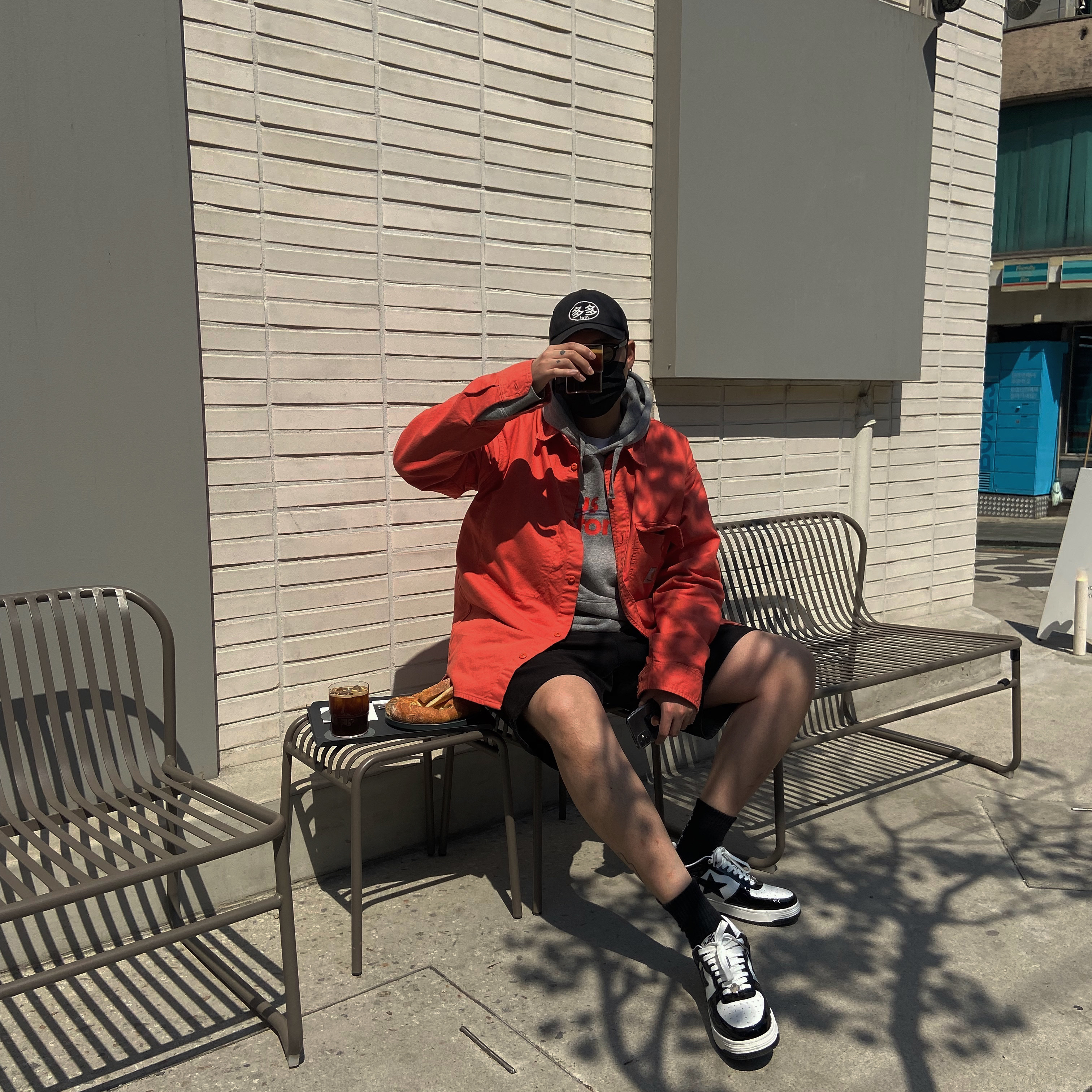 BAPE Bape Sta Low Black White, Dada Glow Logo Cap Black 착용 스타일