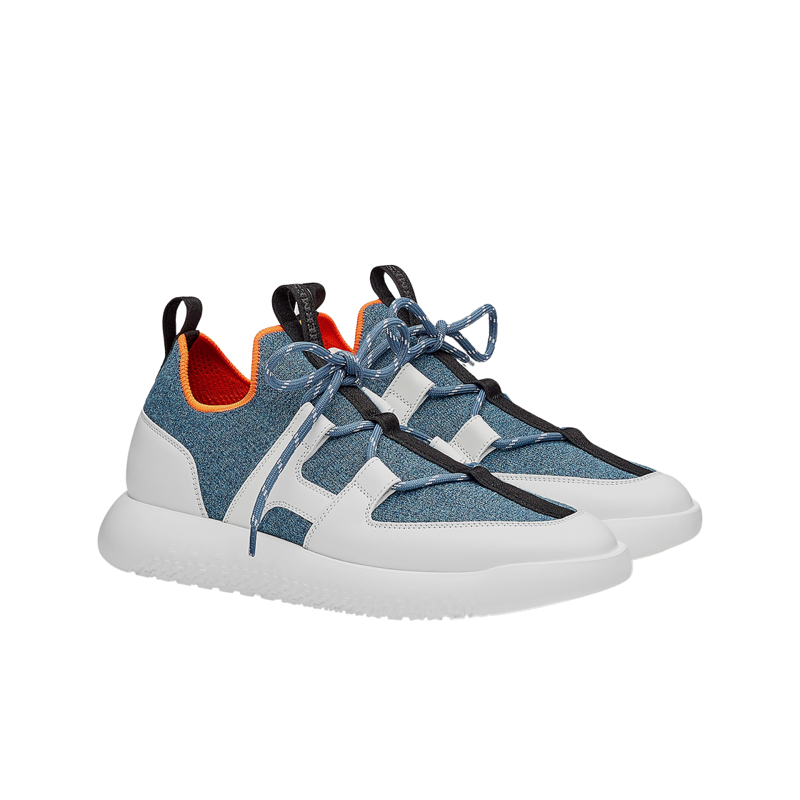 (W) 에르메스 듀엘 스니커즈 고트스킨 & 멀티꼴로르 블루 진((W) Hermes Duel Sneakers Goatskin & Multicolore Bleu Jean) - 2