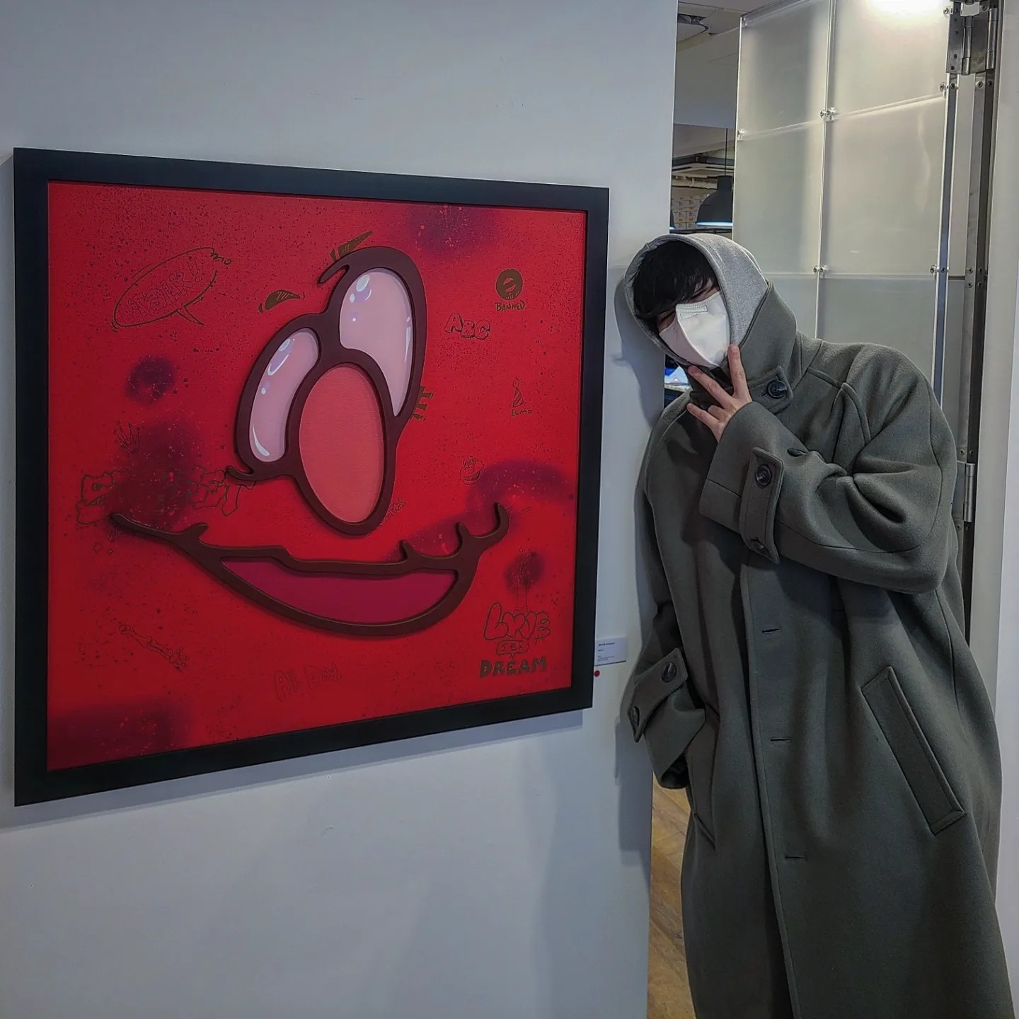Undermycar Majanne Multi Button Oversized Wool Coat Slate Gray - 21FW, Jordan 1 x Travis Scott x Fragment Retro Low OG SP Military Blue 착용 스타일 - 3