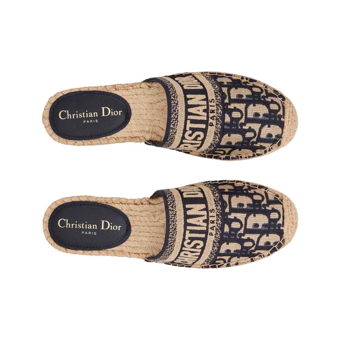 (W) 디올 그랑빌 뮬 디올 오블리크 자수 코튼 딥 블루((W) Dior Granville Mule Dior Oblique Embroidered Cotton Deep Blue) - 2