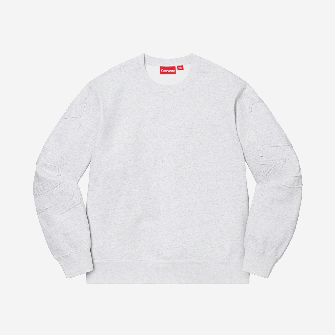 Supreme Tonal Applique Crewneck Ash Grey - 22SS 상세 이미지 1