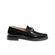 (W) Chanel Loafers Shiny Calfskin & Black