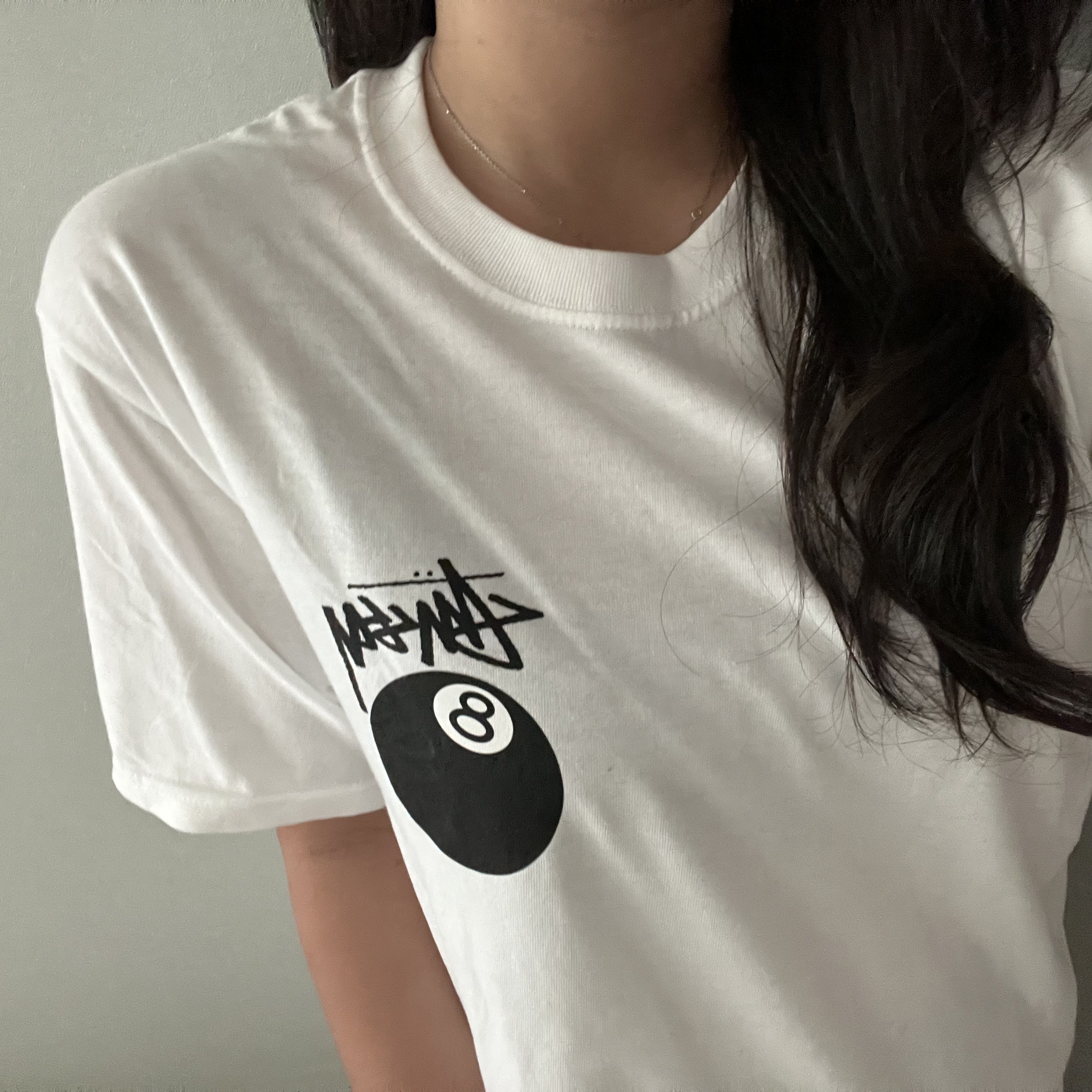 Stussy 8 Ball T-Shirt White - 22SS 착용 스타일 - 1