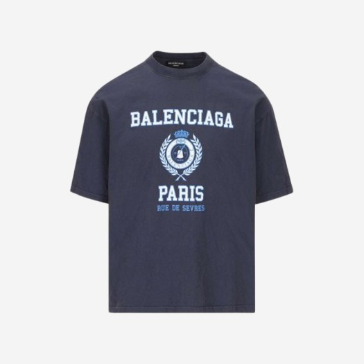 발렌시아가 컬리지 1917 미디움 핏 티셔츠 블루