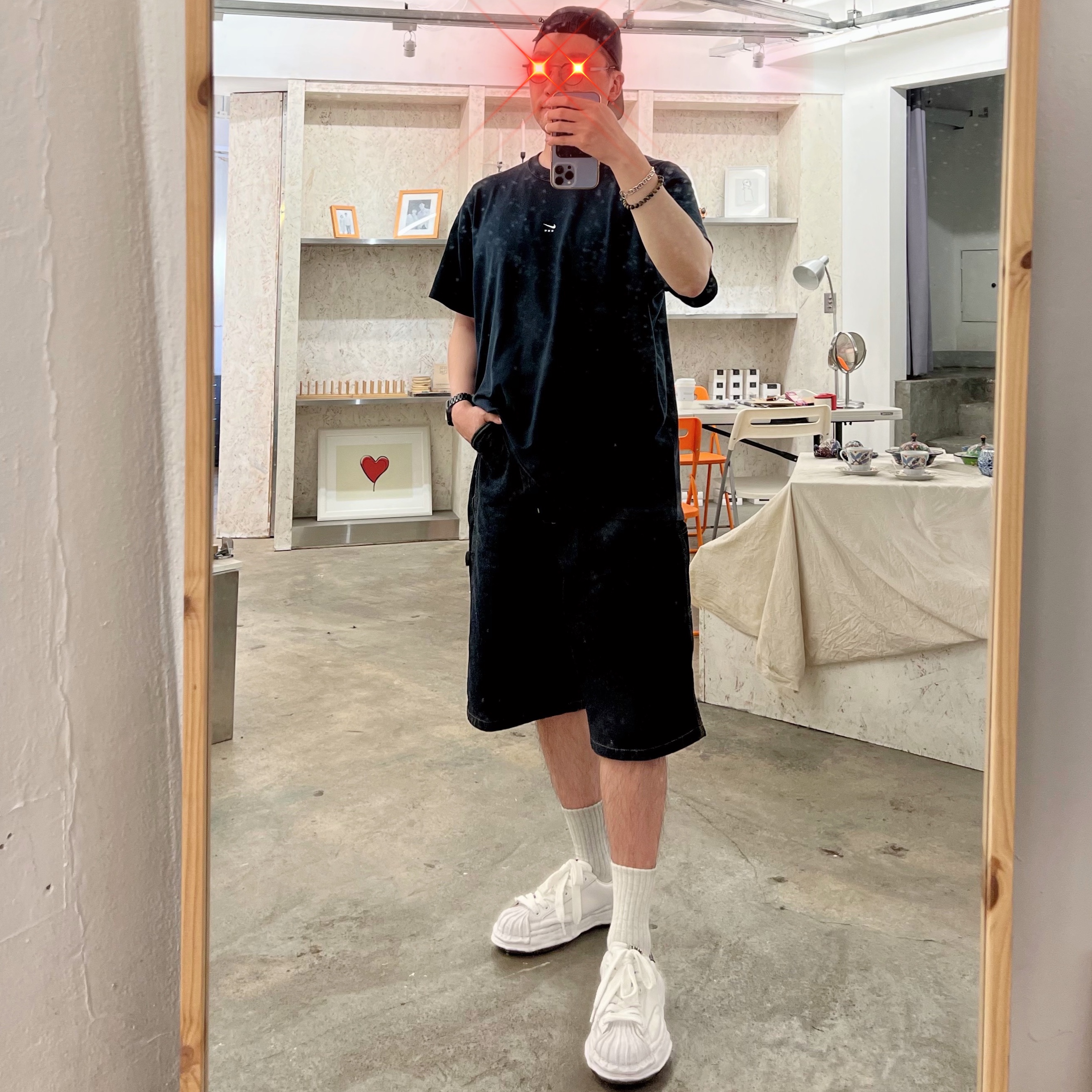 Maison Mihara Yasuhiro Blakey OG Sole Leather Low-top Sneakers White, Nike x Matthew M Williams NRG SE S/S T-Shirt Black 착용 스타일