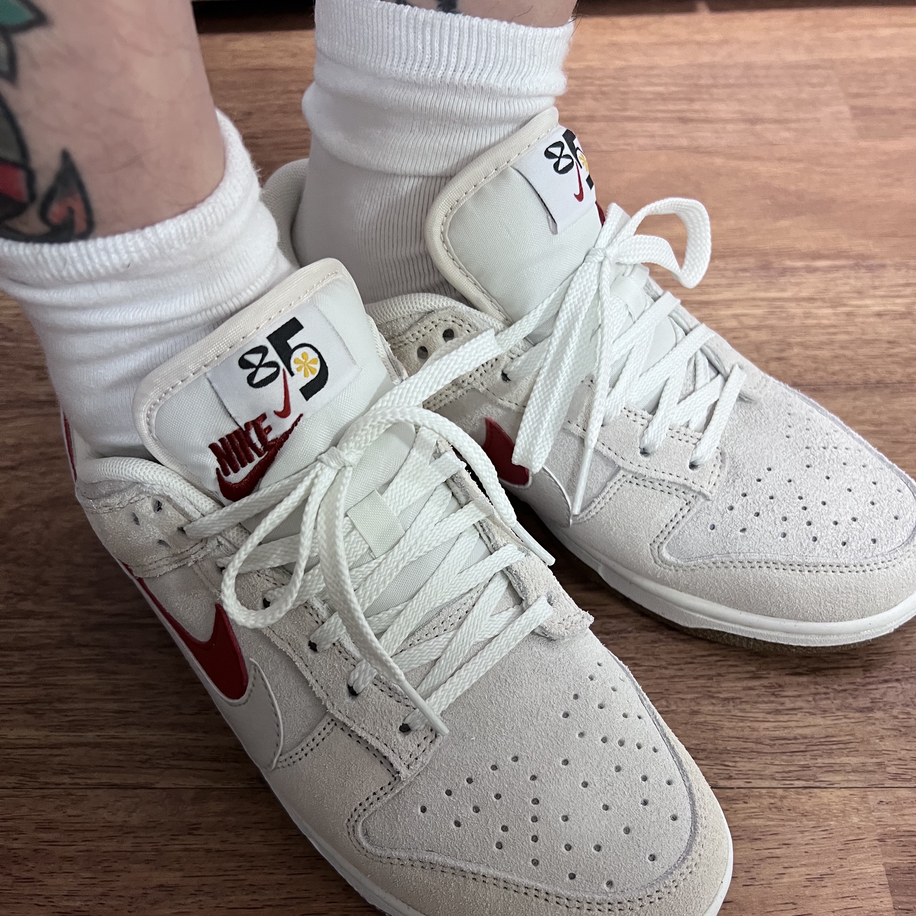 (W) Nike Dunk Low SE 85 Cinnabar 착용 스타일