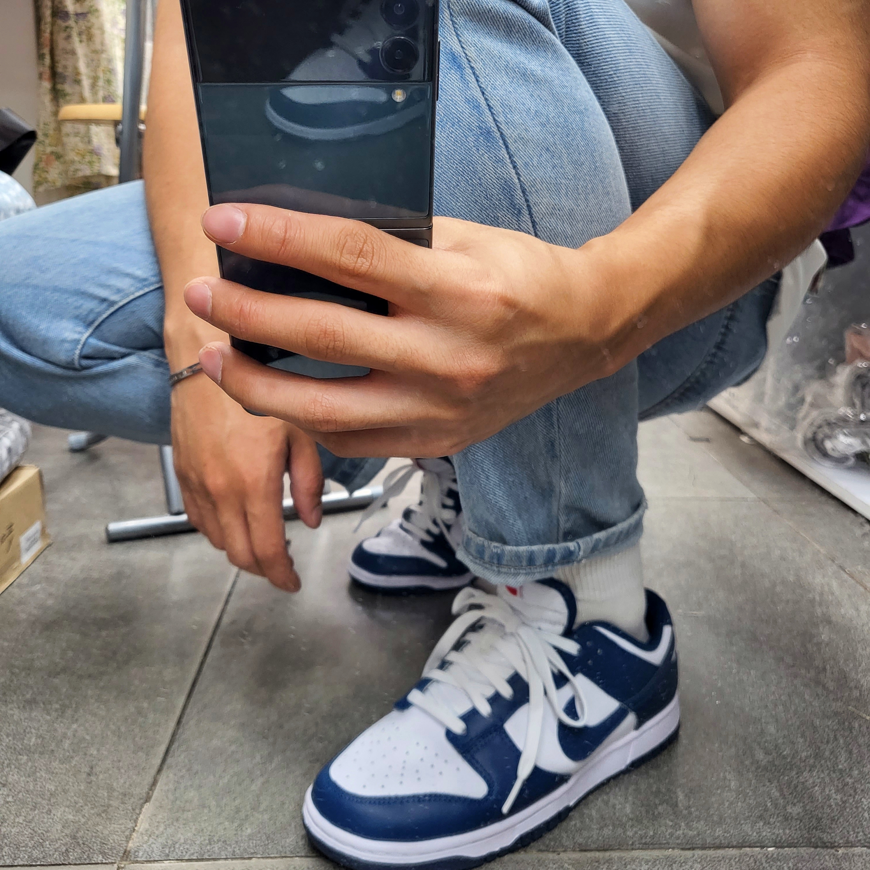 Nike Dunk Low Retro Valerian Blue 착용 스타일