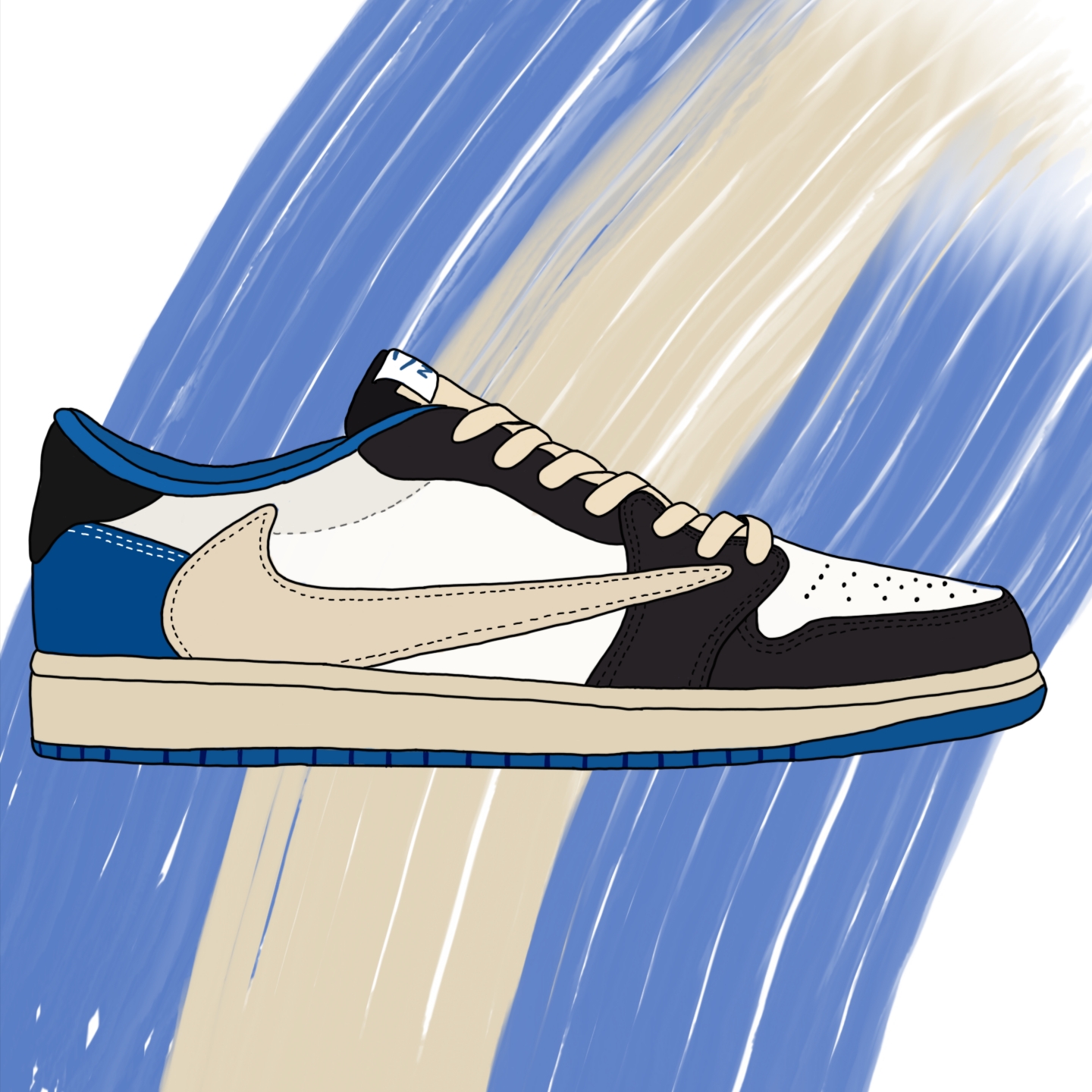 Jordan 1 x Travis Scott x Fragment Retro Low OG SP Military Blue 착용 스타일