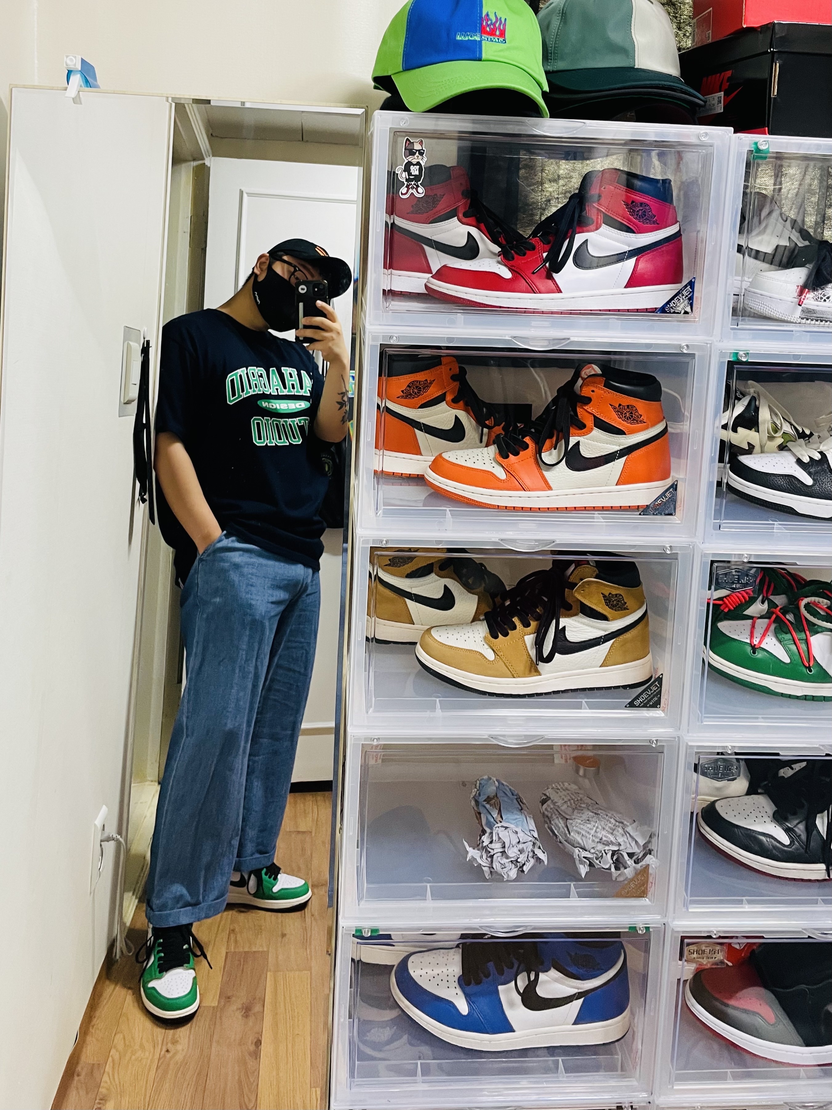 (W) Jordan 1 Retro High OG Lucky Green 착용 스타일 - 4