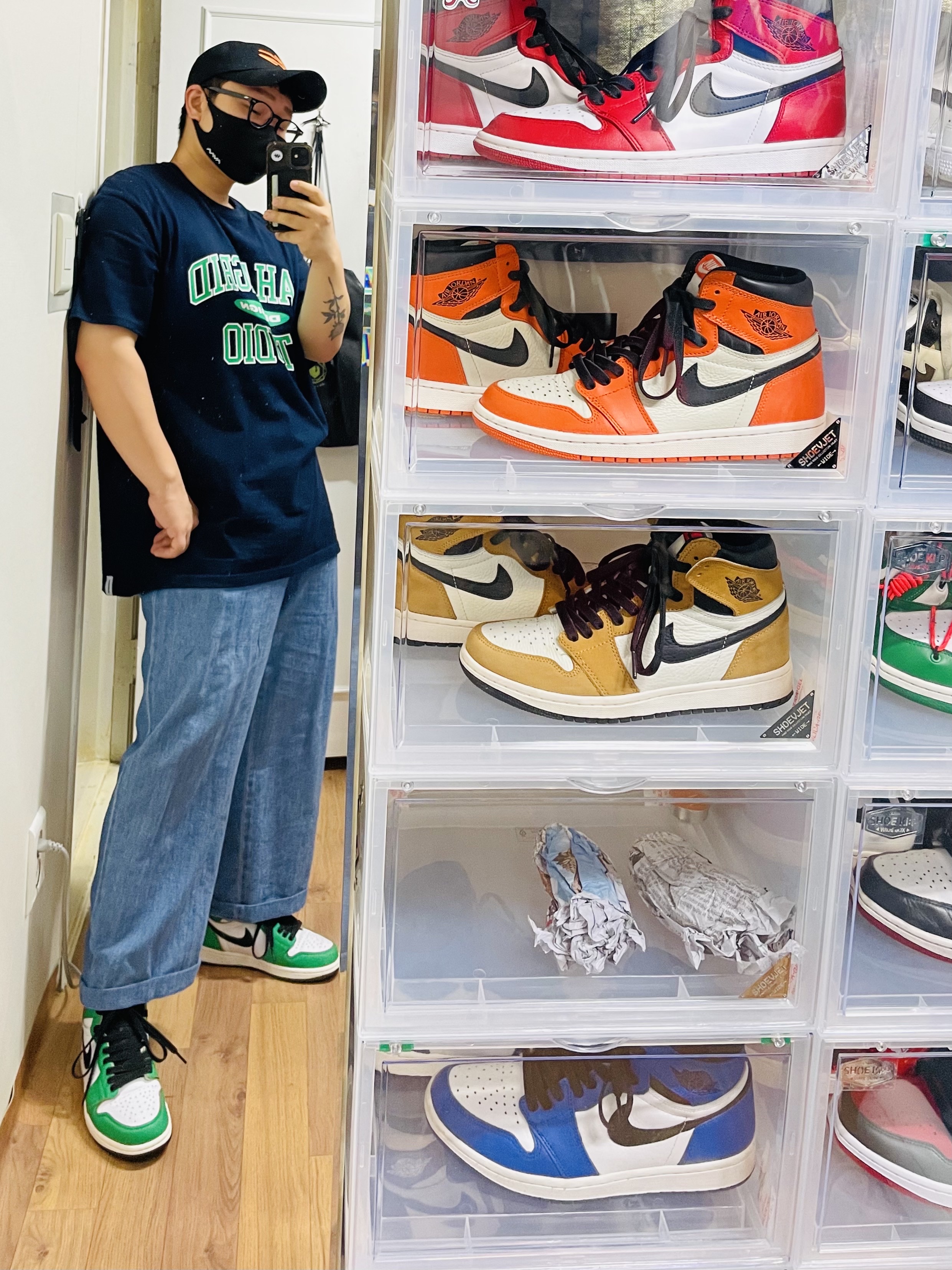 (W) Jordan 1 Retro High OG Lucky Green 착용 스타일 - 1