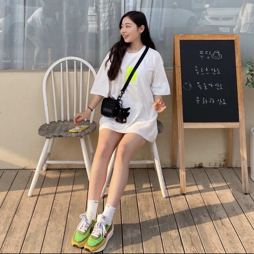 Nike x Sacai LDWaffle Green Multi 착용 스타일