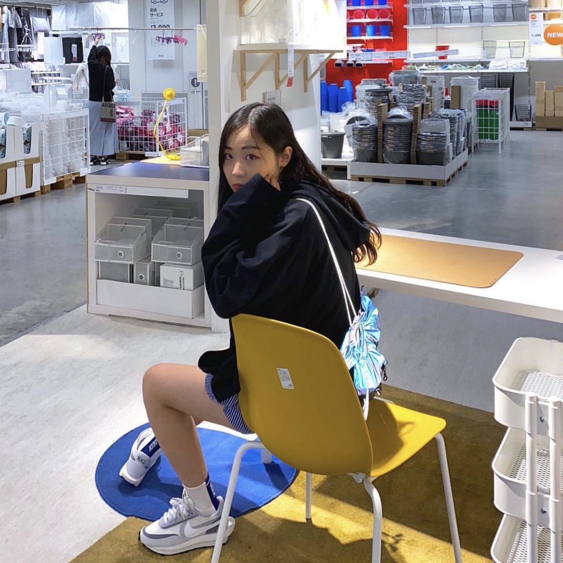 Nike x Sacai LDWaffle Summit White 착용 스타일