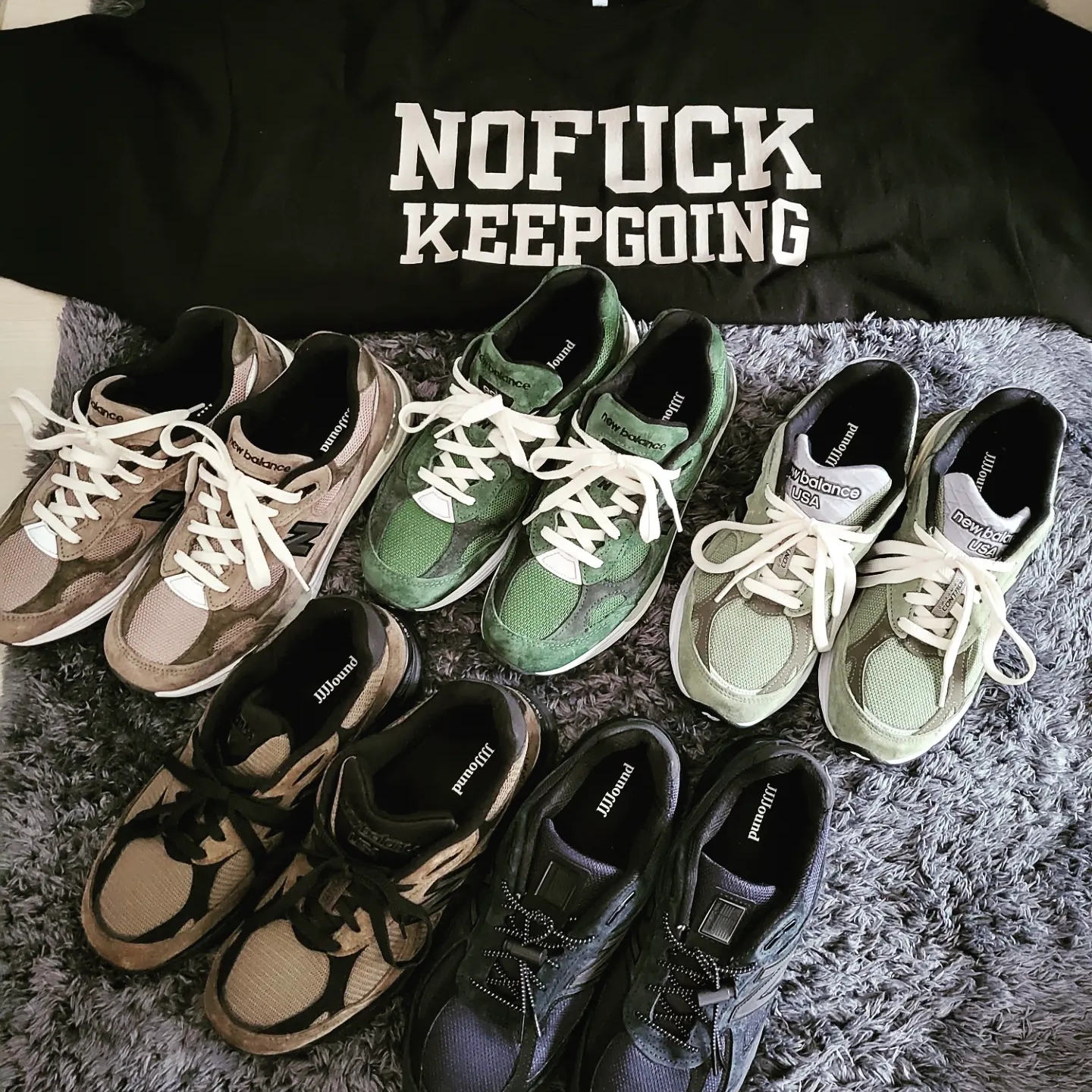 New Balance x JJJJound 990v3 Brown Black, New Balance x JJJJound 990v3 Olive 착용 스타일 - 2