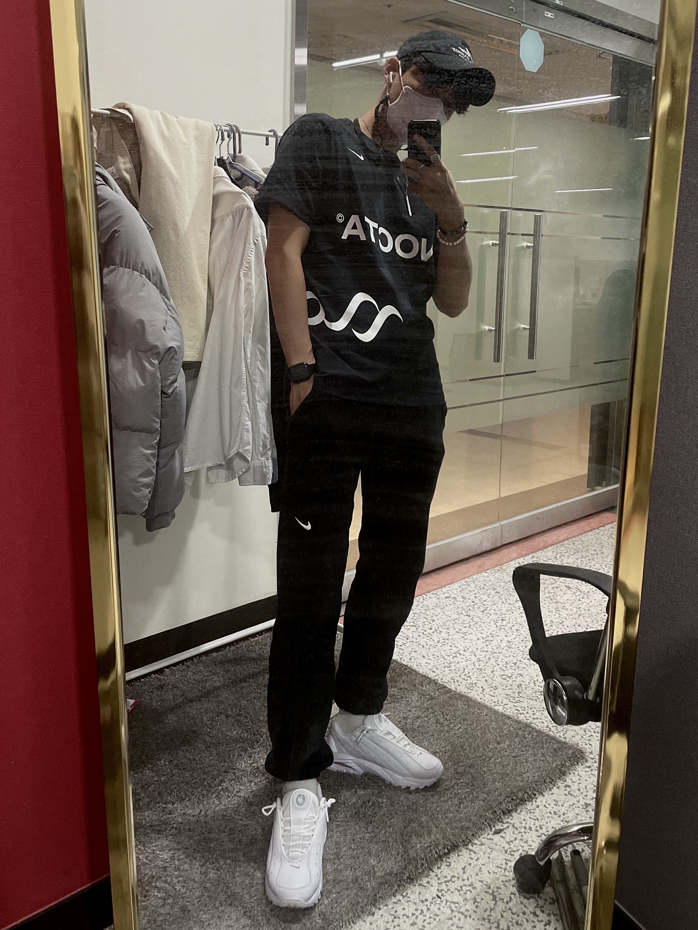 Nike x Drake Nocta NRG Essential Fleece Pants Black - Asia, Nike x Drake Nocta NRG Essential Short Sleeve Top Black - Asia 착용 스타일
