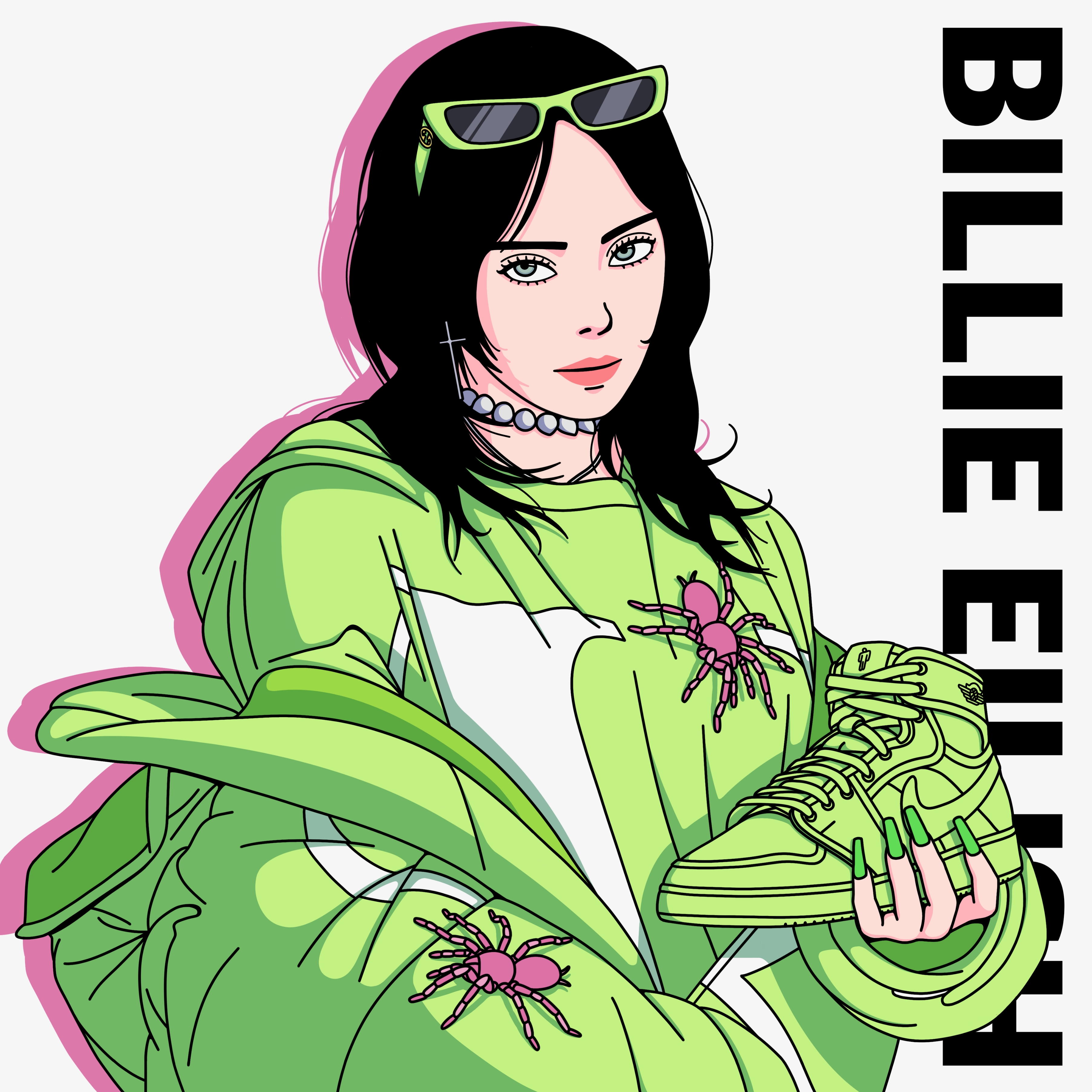 (W) Jordan 1 x Billie Eilish KO SP Lime Green 착용 스타일