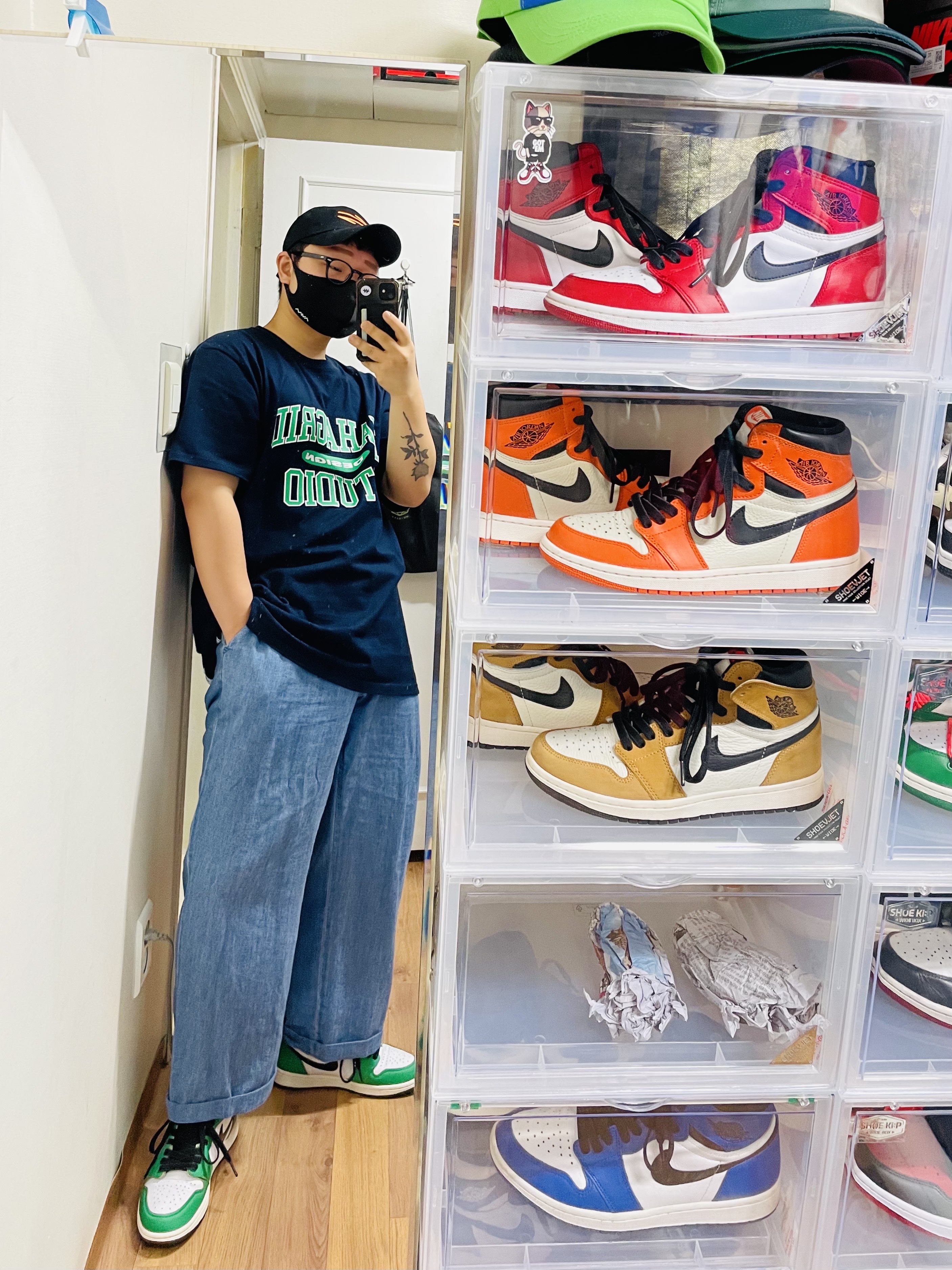 (W) Jordan 1 Retro High OG Lucky Green 착용 스타일 - 2