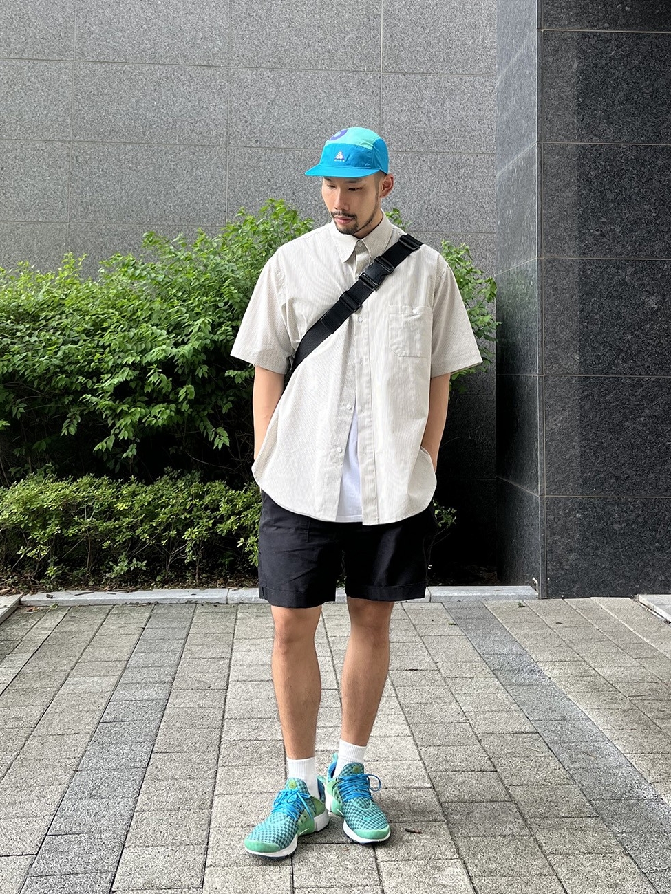 Nike x Hello Kitty Air Presto University Blue, Nike NRG ACG Tailwind Cap Black 착용 스타일 - 2