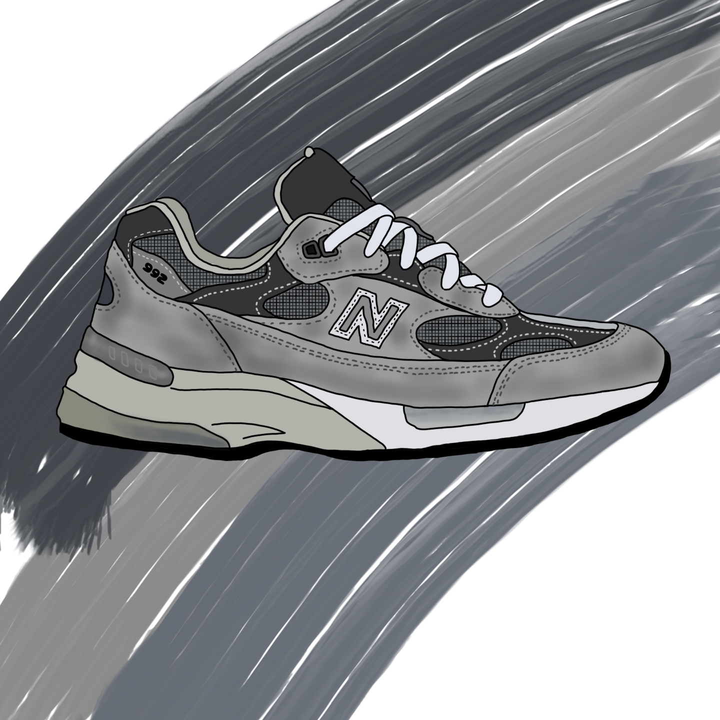 New Balance 992 Made in USA Grey - D Standard 착용 스타일