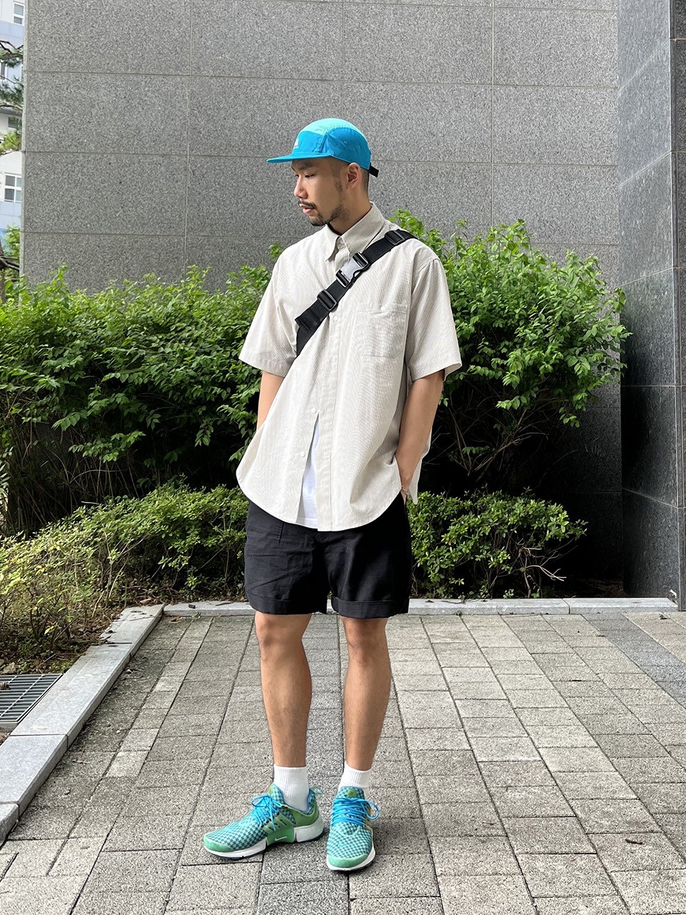 Nike x Hello Kitty Air Presto University Blue, Nike NRG ACG Tailwind Cap Black 착용 스타일 - 1