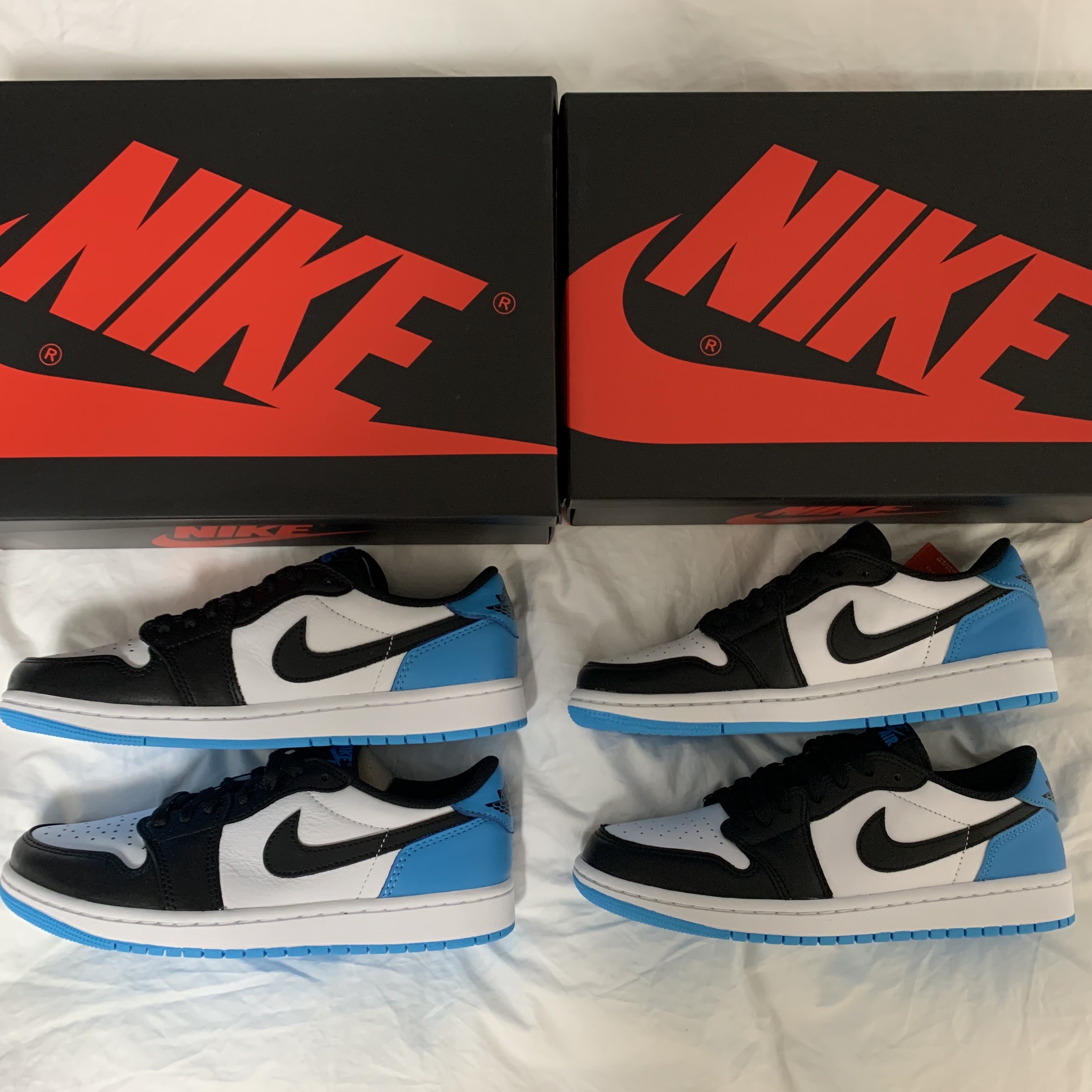 Jordan 1 Retro Low OG Black and Dark Powder Blue, (W) Jordan 1 Retro Low OG Black and Dark Powder Blue 착용 스타일 - 2