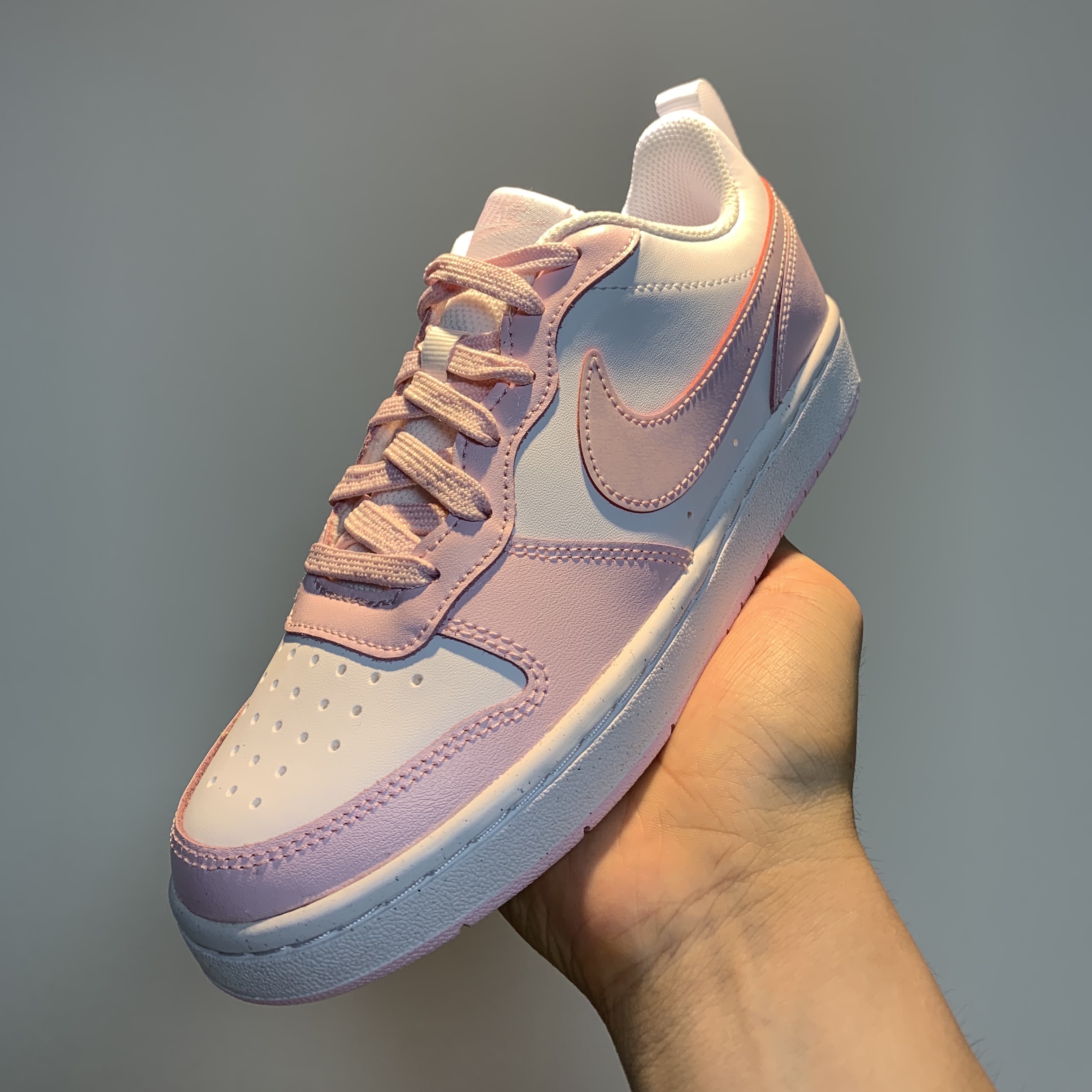 (GS) Nike Court Borough 2 SE White Pink Foam 착용 스타일