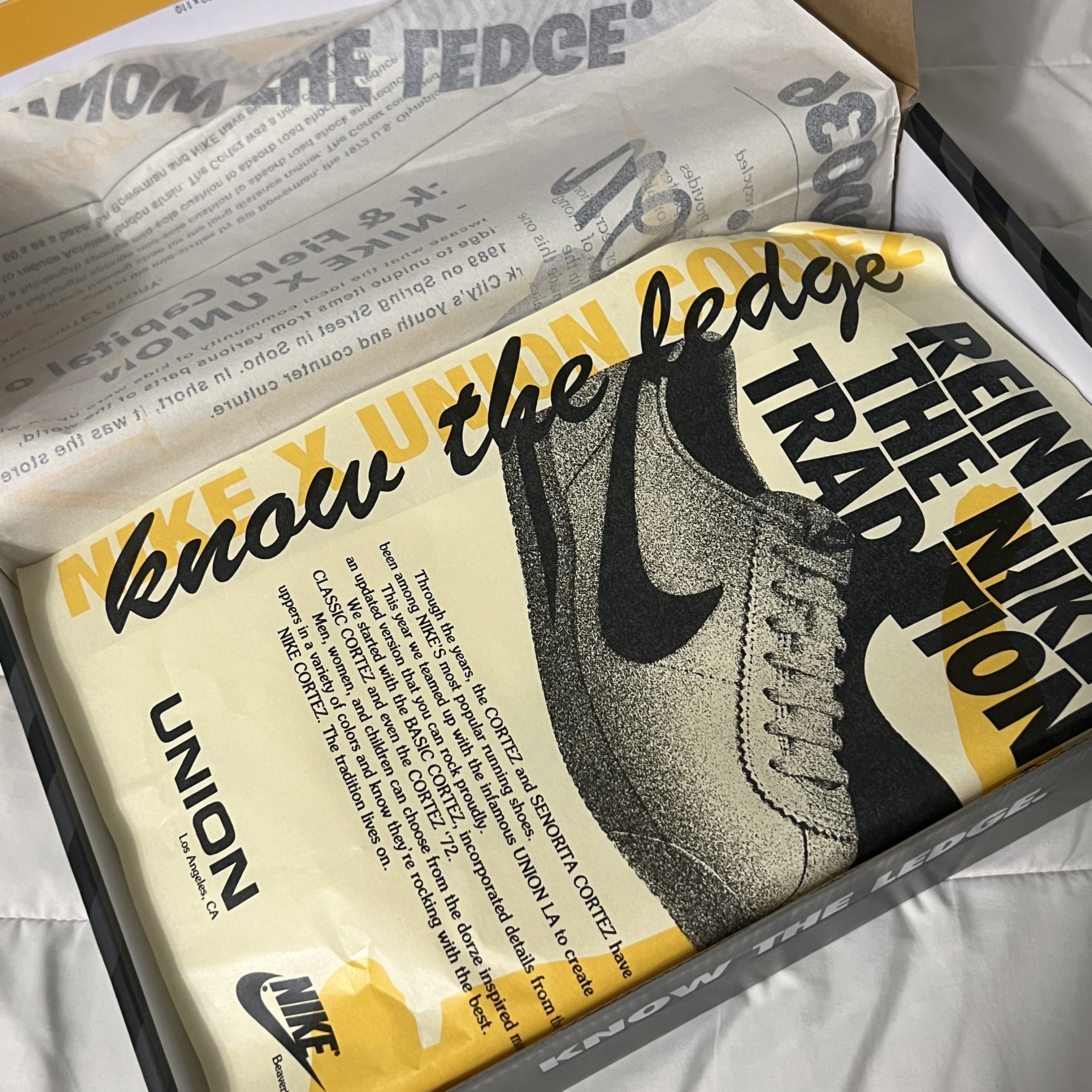 Nike x Union Cortez SP Lemon Frost 착용 스타일 - 5