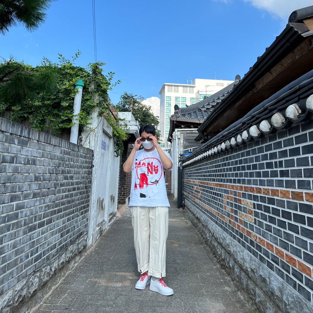 Nike x Supreme Air Force 1 Low White 착용 스타일