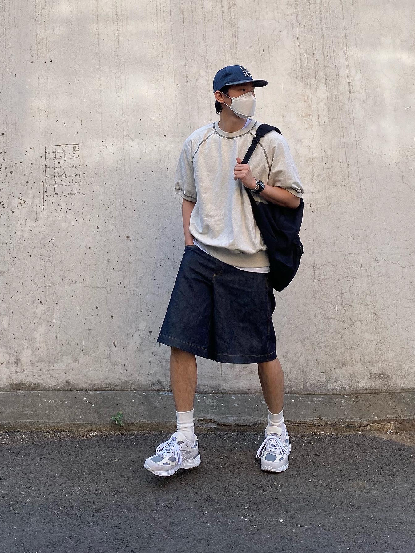 New Balance 992 Made in USA White Silver 착용 스타일 - 5