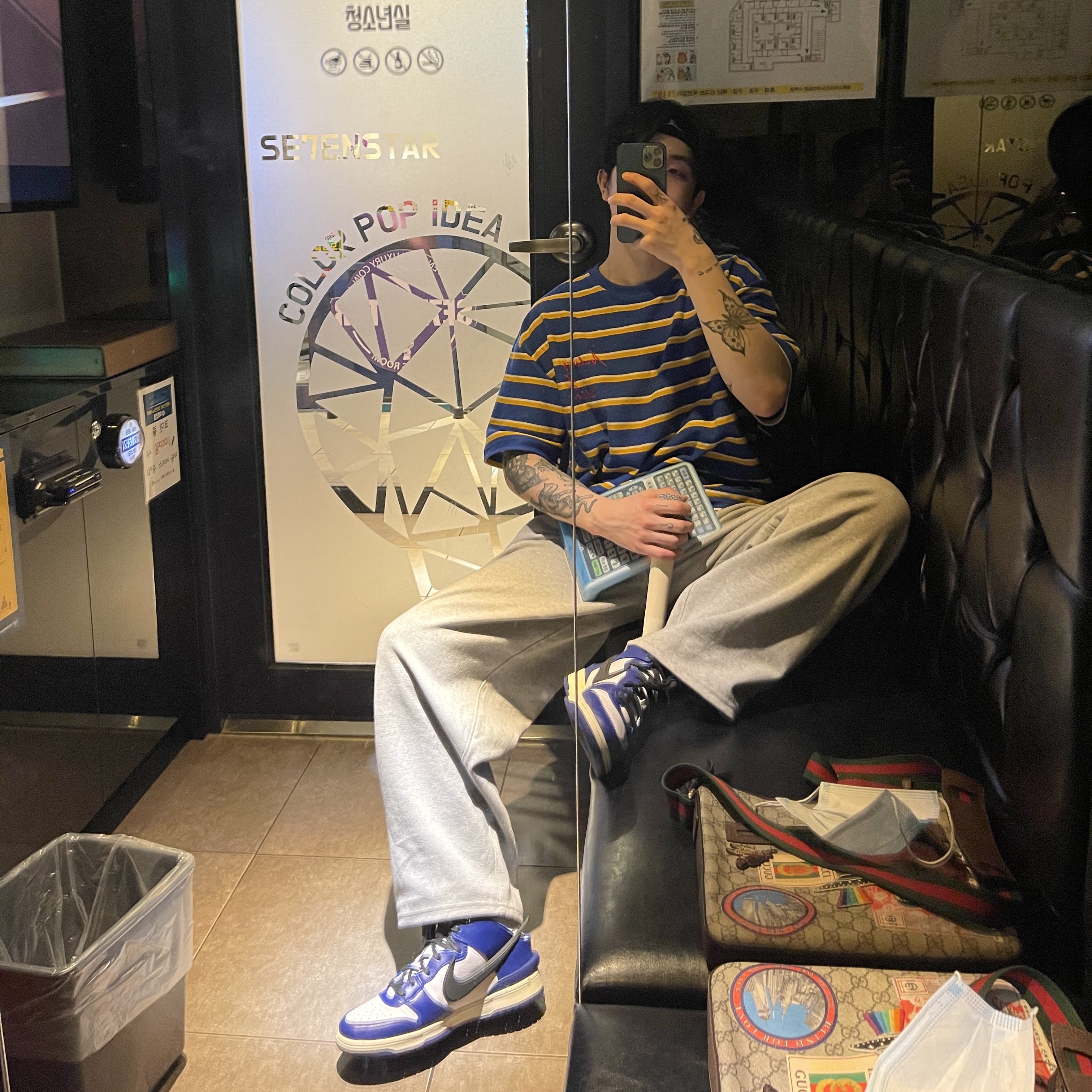Nike x Ambush Dunk High Deep Royal Blue 착용 스타일