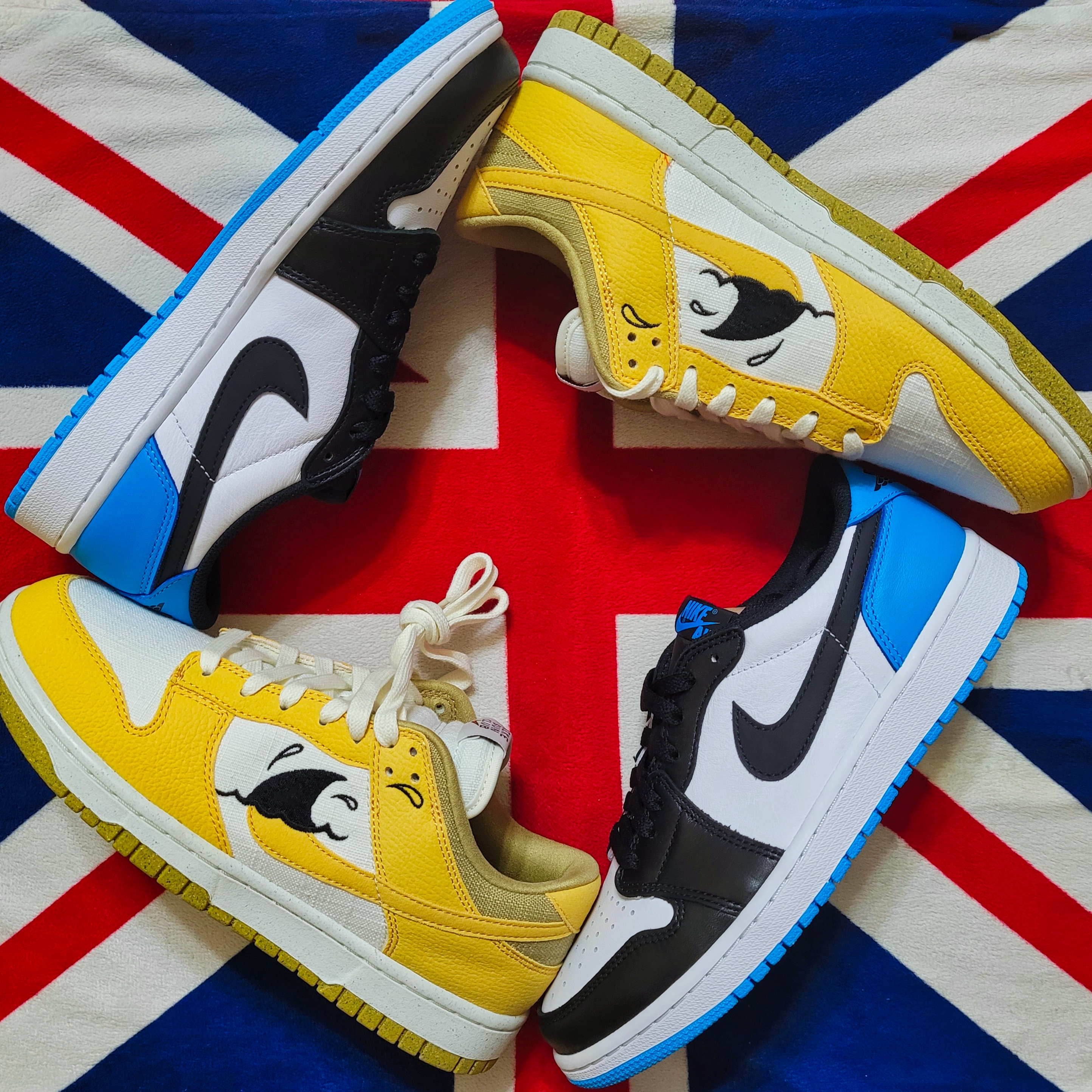 Jordan 1 Retro Low OG Black and Dark Powder Blue, Nike Dunk Low Retro SE Next Nature Nike Sun Club 착용 스타일 - 2