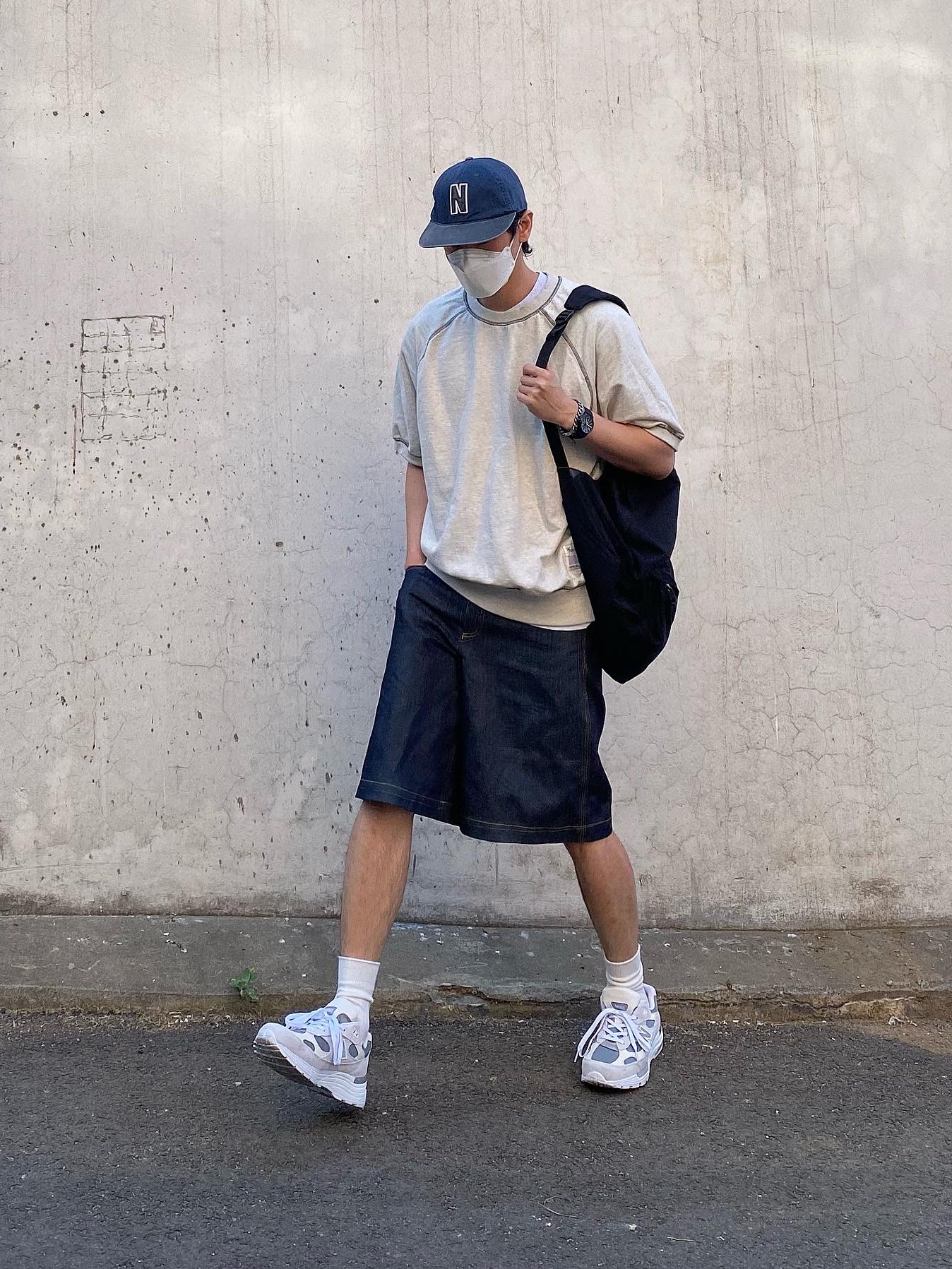 New Balance 992 Made in USA White Silver 착용 스타일 - 1