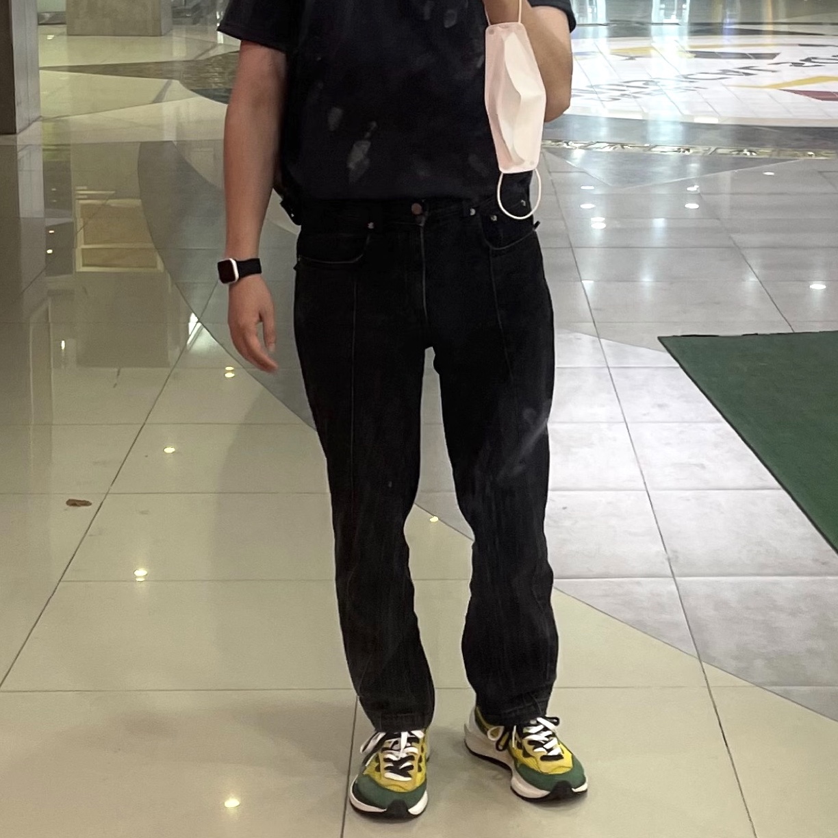 Nike x Sacai VaporWaffle Tour Yellow & Gorge Green Sail 착용 스타일 - 2