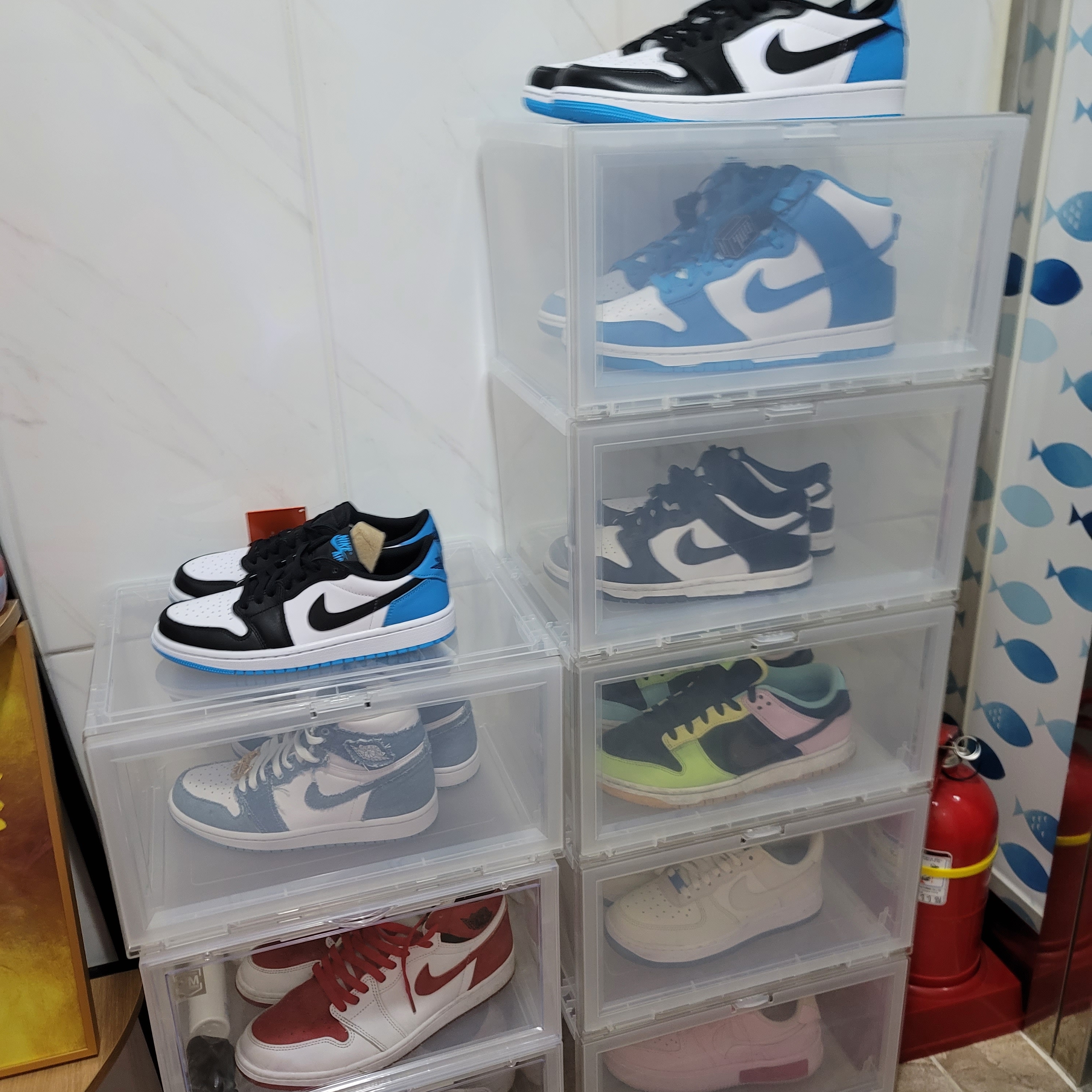 Jordan 1 Retro Low OG Black and Dark Powder Blue, (W) Jordan 1 Retro Low OG Black and Dark Powder Blue 착용 스타일 - 2