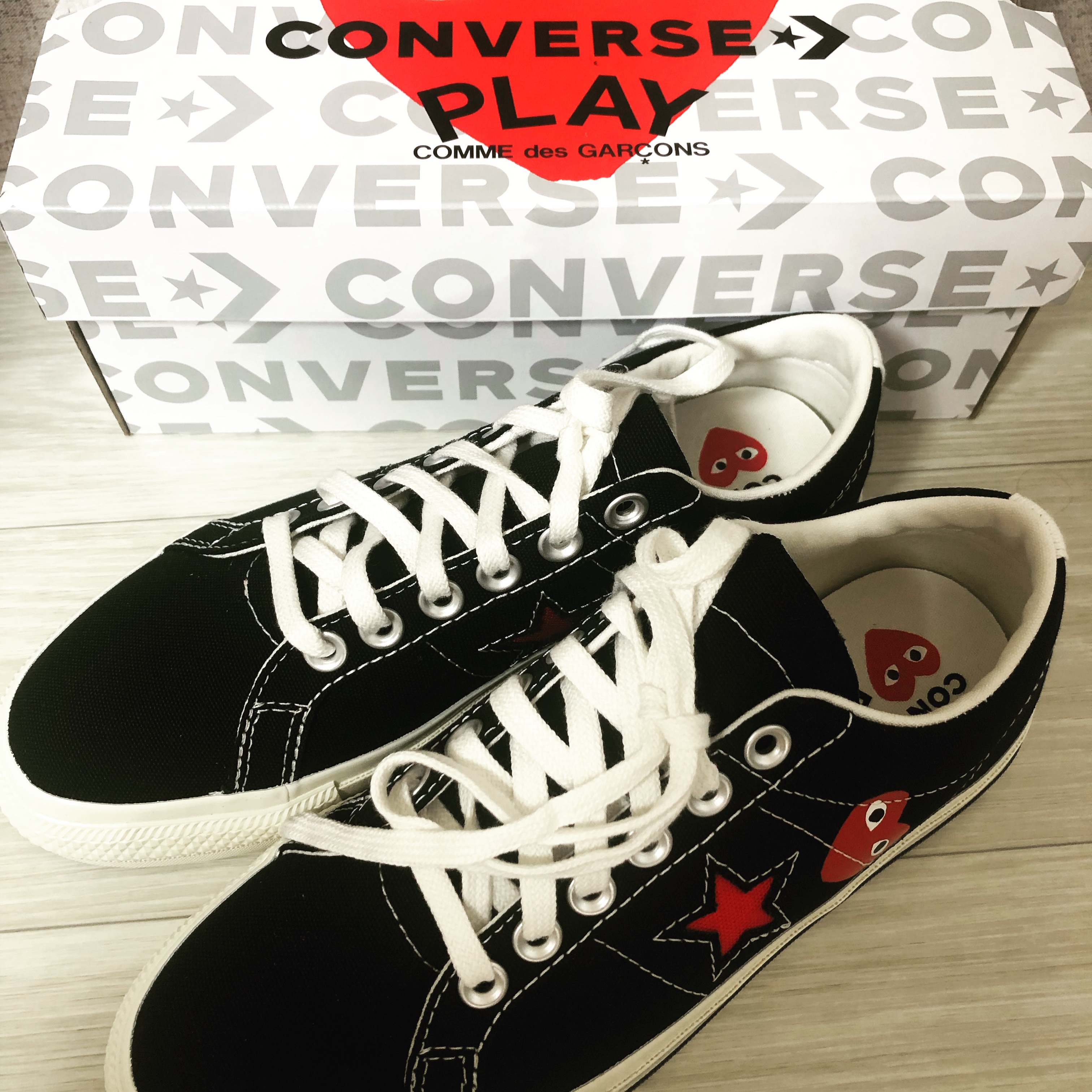 Converse x Play Comme des Garcons One Star Ox Black 착용 스타일