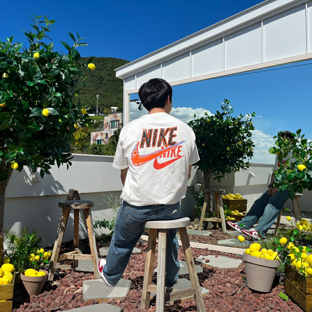 Nike M NRG Dunk '85 T-Shirt Sail - US/EU, Nike M NRG Dunk '85 T-Shirt Sail - Asia 착용 스타일