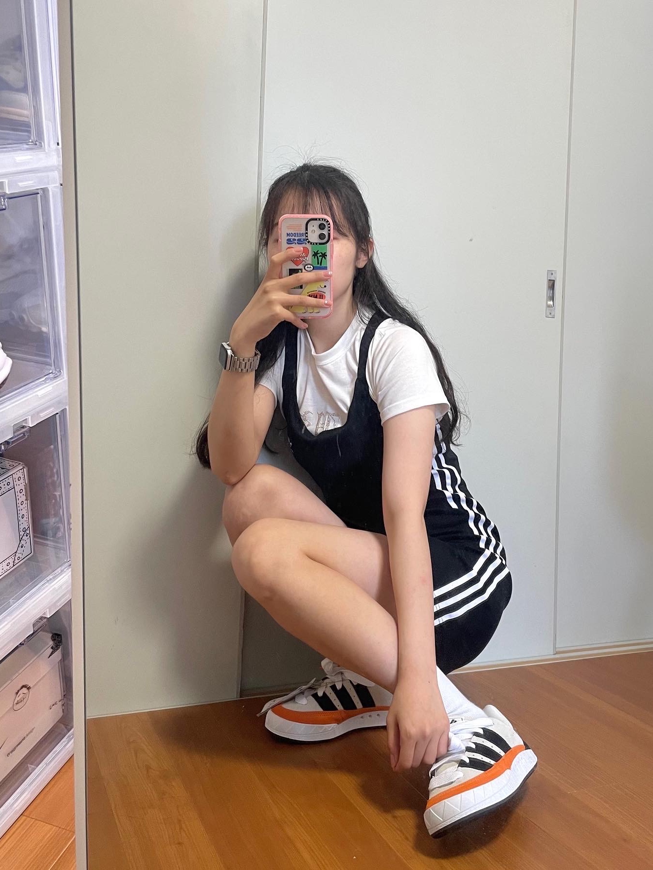 Adidas x Human Made Adimatic White 착용 스타일