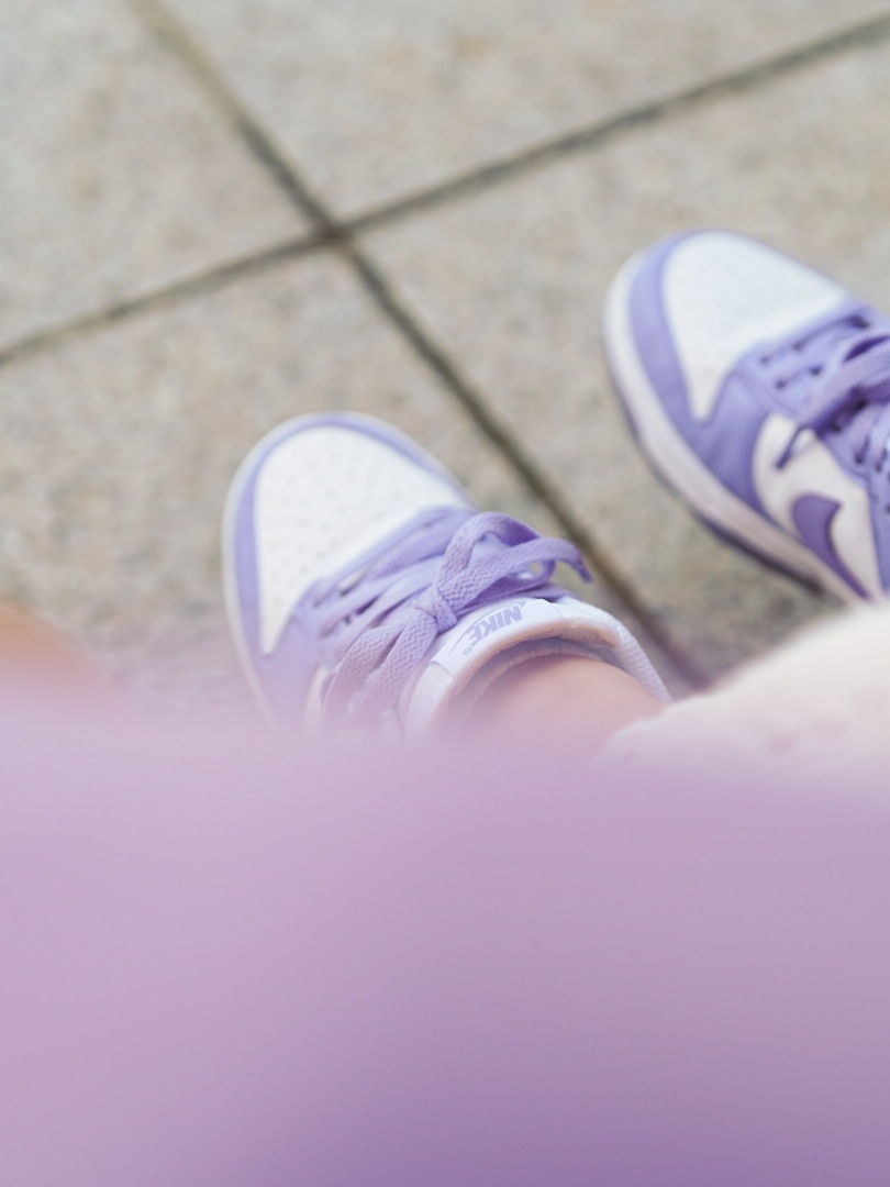 (W) Nike Dunk Low Next Nature Lilac 착용 스타일 - 1