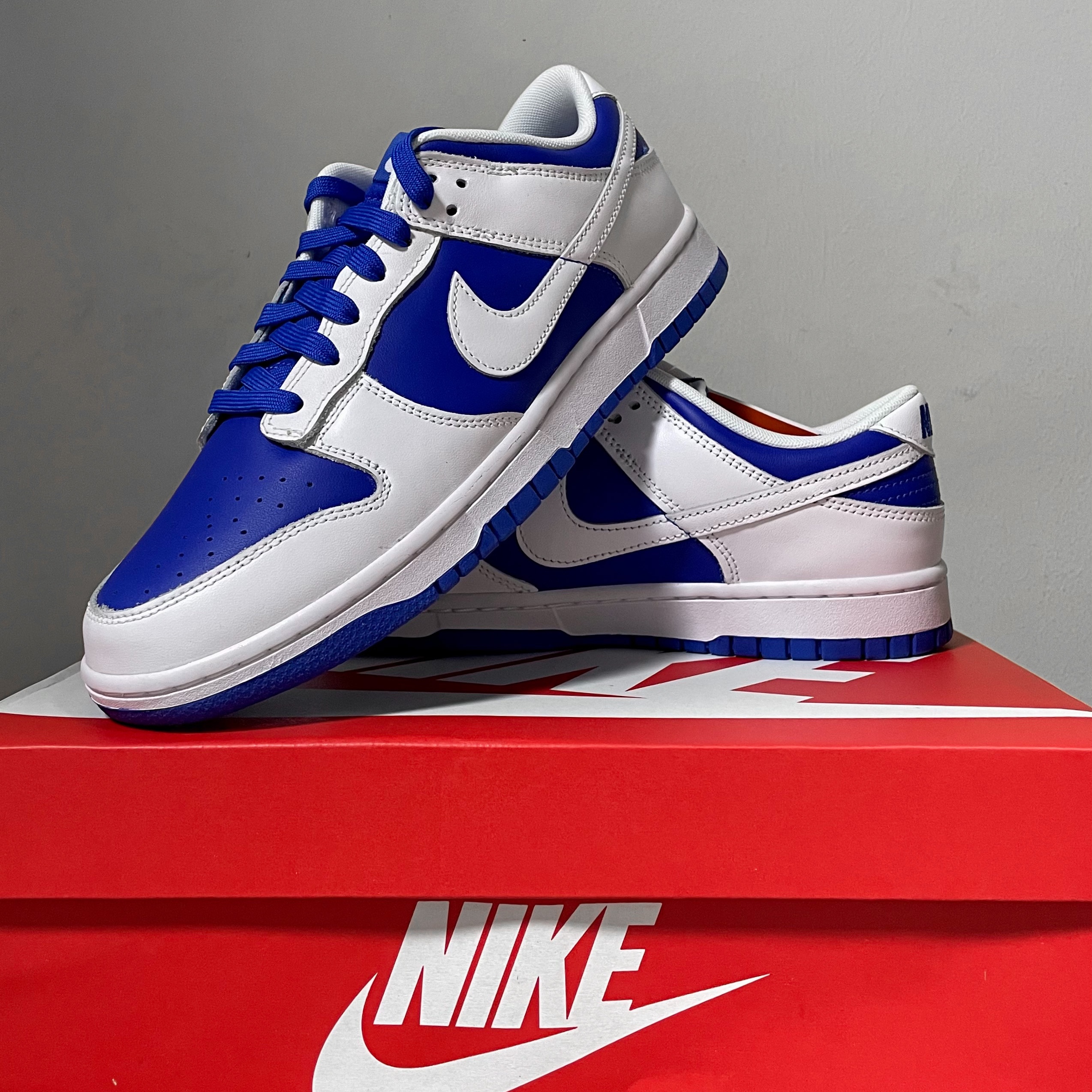 Nike Dunk Low Retro Racer Blue and White 착용 스타일 - 5