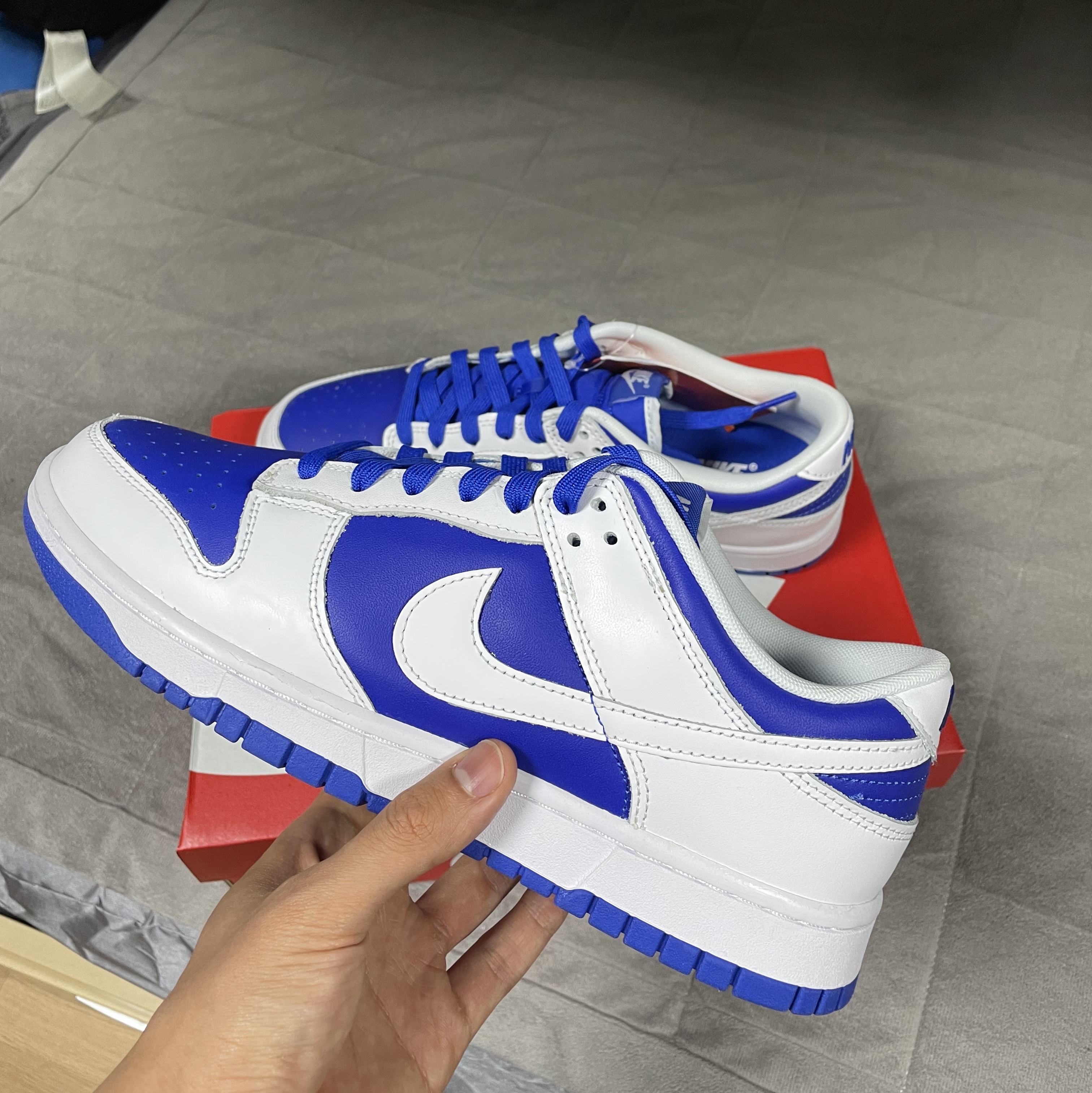 Nike Dunk Low Retro Racer Blue and White 착용 스타일 - 4