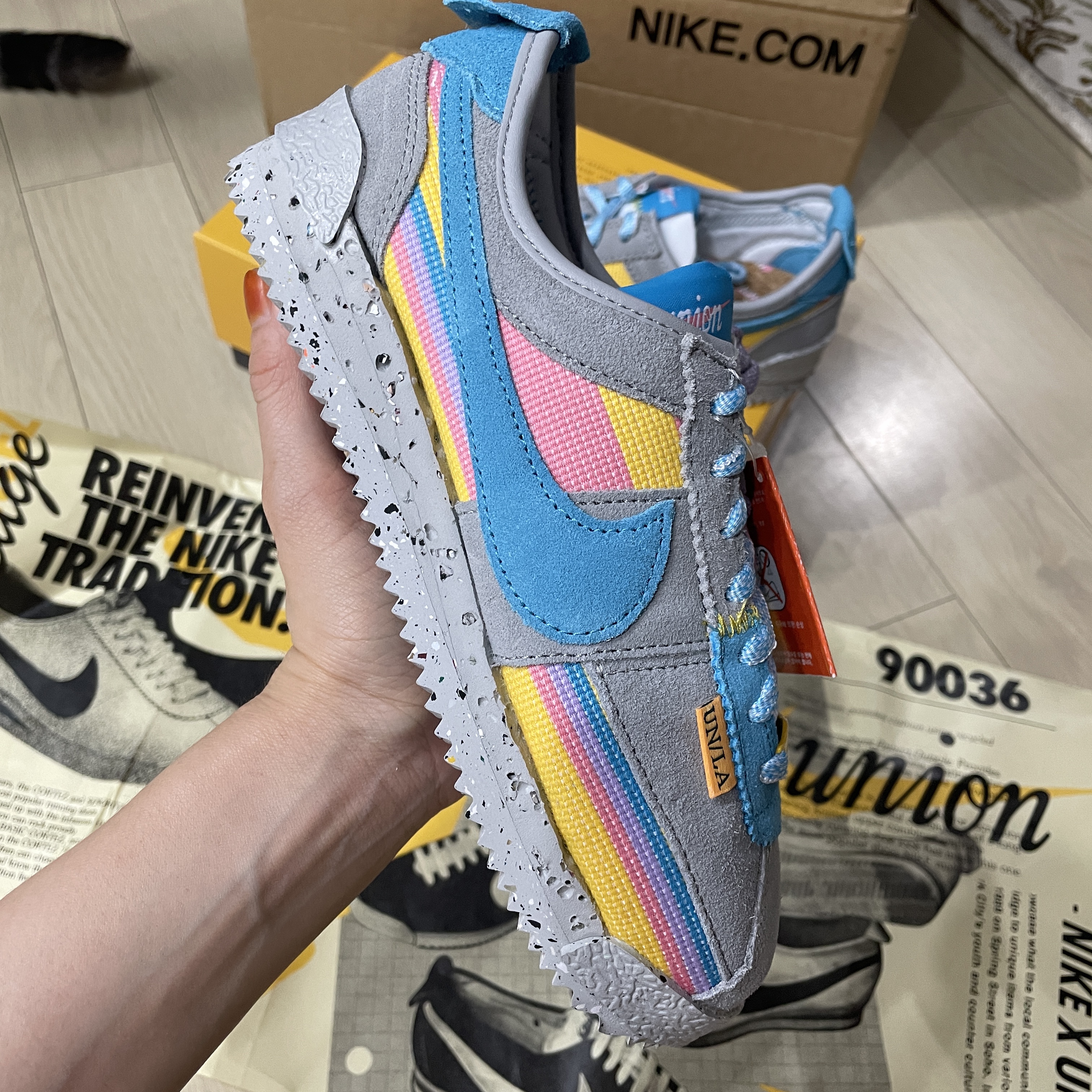 Nike x Union Cortez SP Light Smoke 착용 스타일 - 2