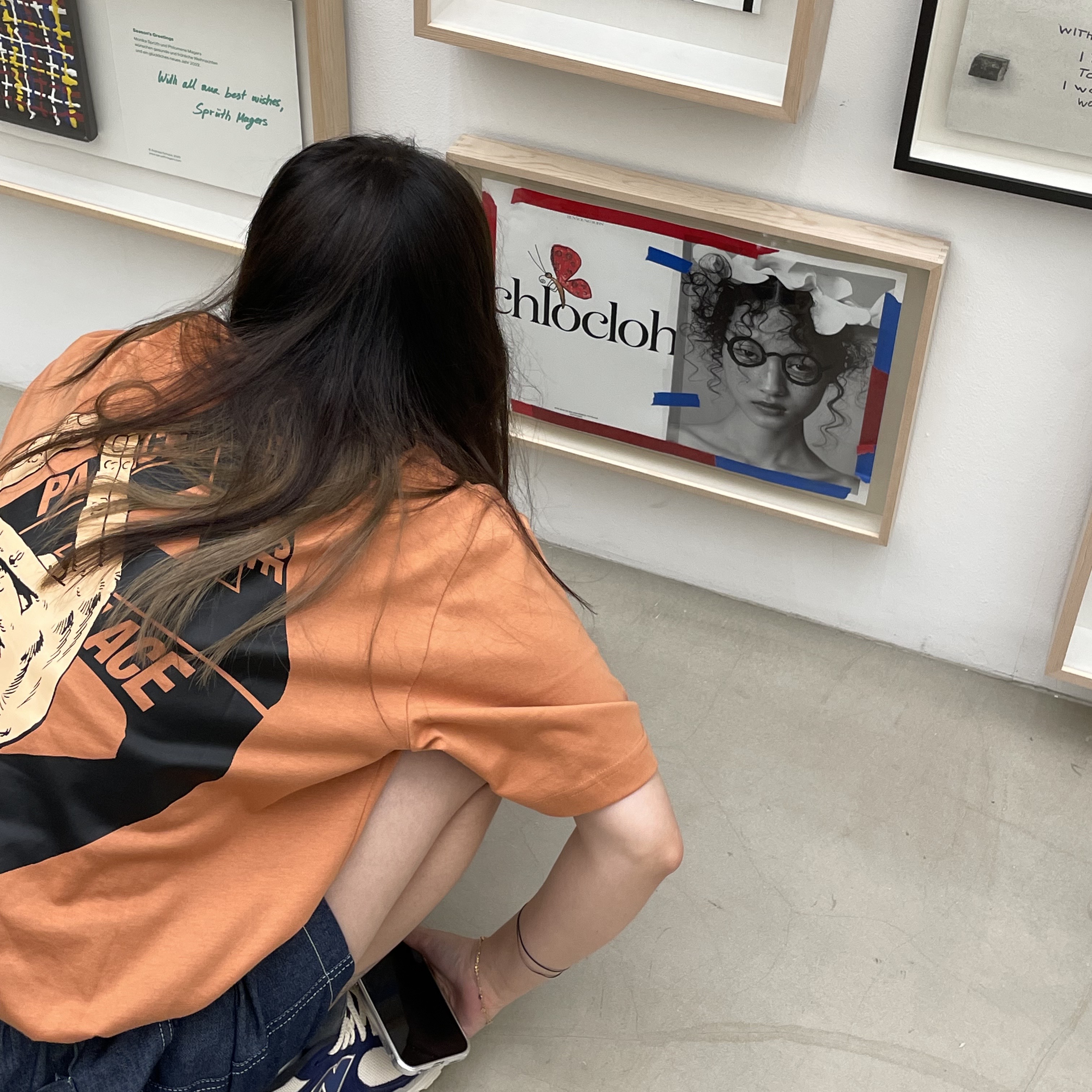Palace Valley of the Shadows T-Shirt Caramel - 22SS, New Balance 2002R Light Cream Purple 착용 스타일 - 2