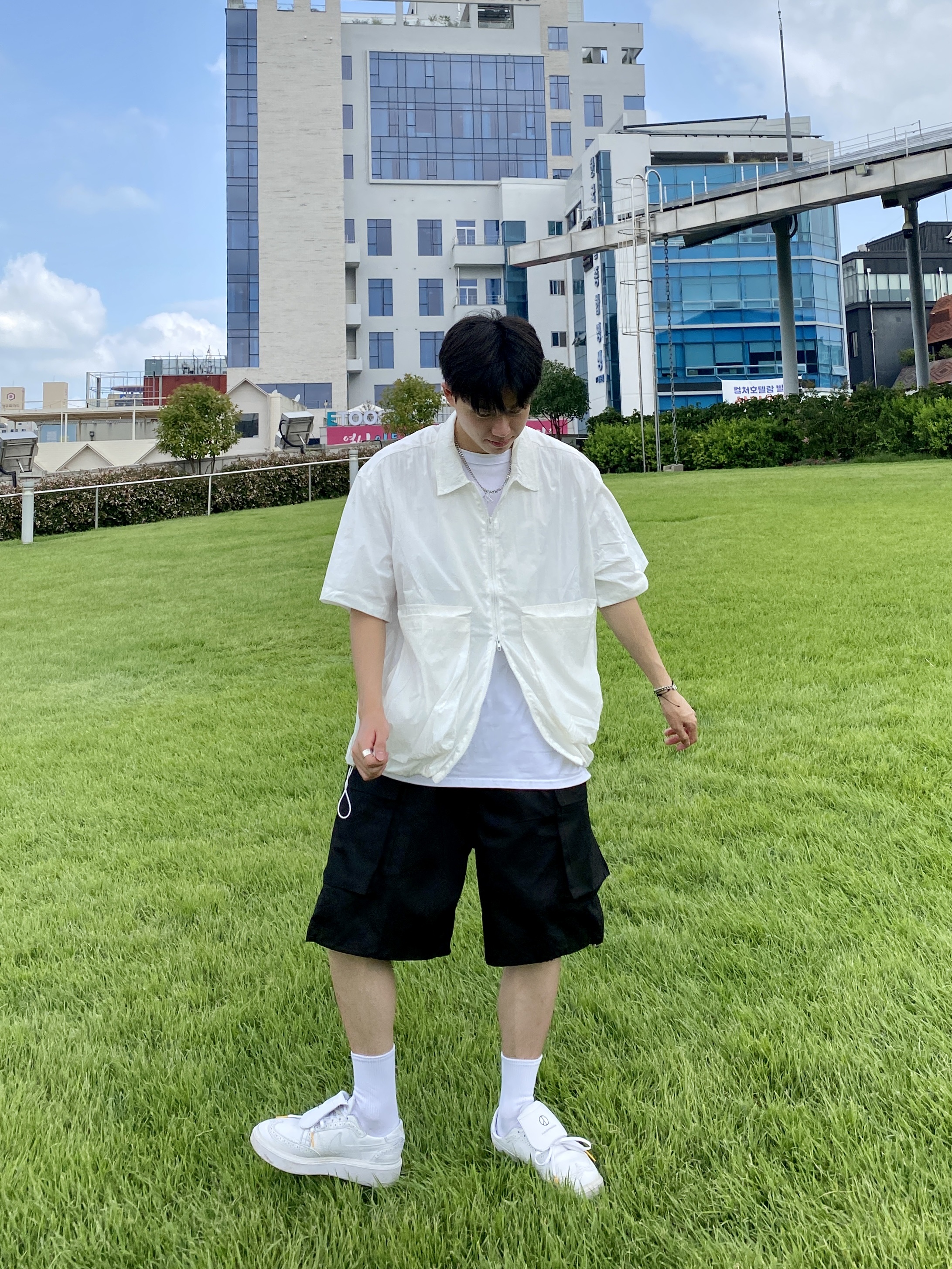 Nike x Peaceminusone Kwondo1 White 착용 스타일 - 1