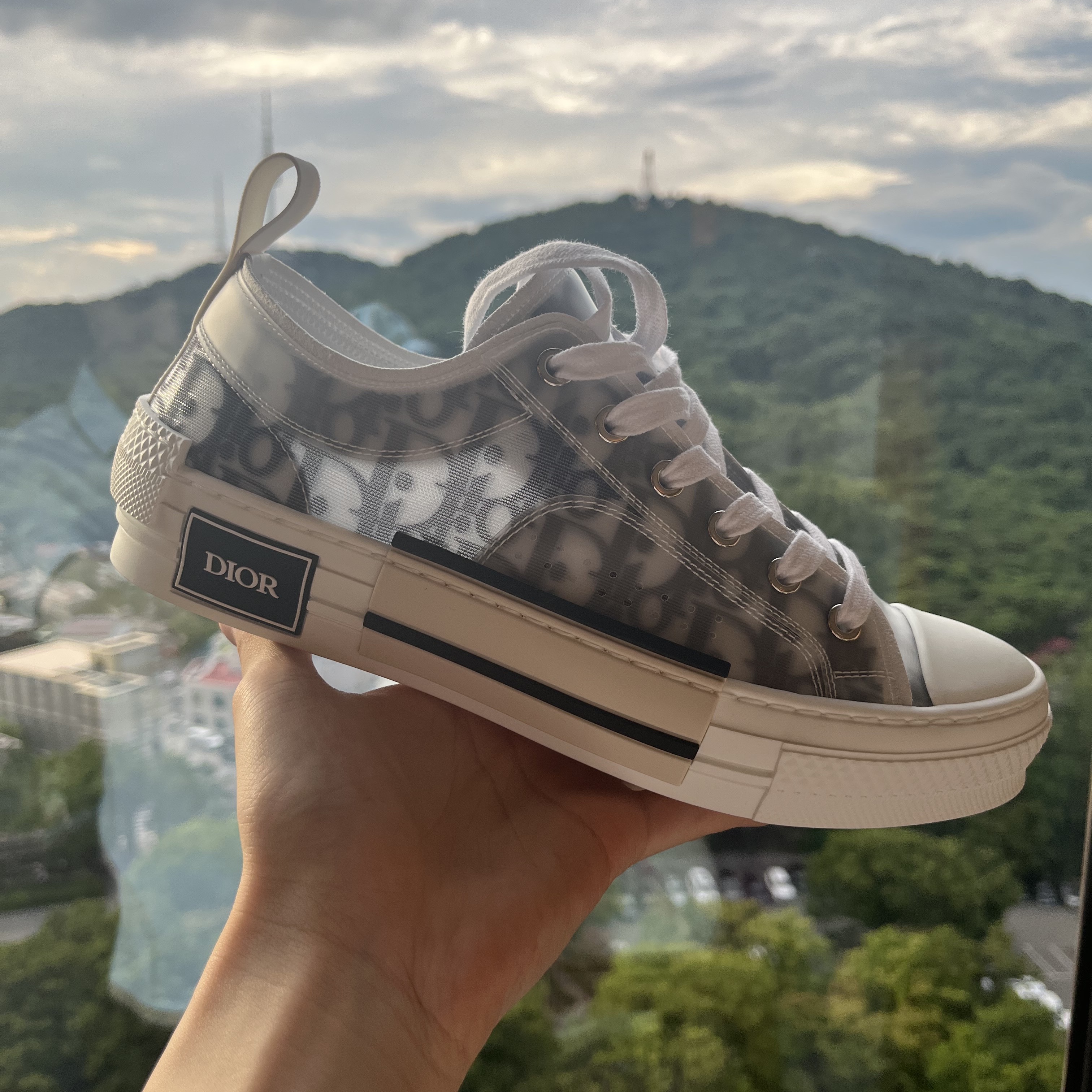 Dior B23 Low Dior Oblique White & Black 착용 스타일