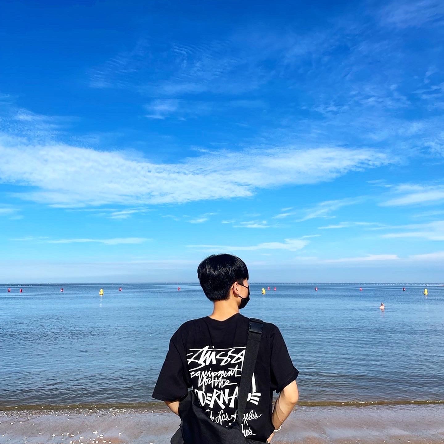 Stussy Modern Age T-Shirt Black 착용 스타일